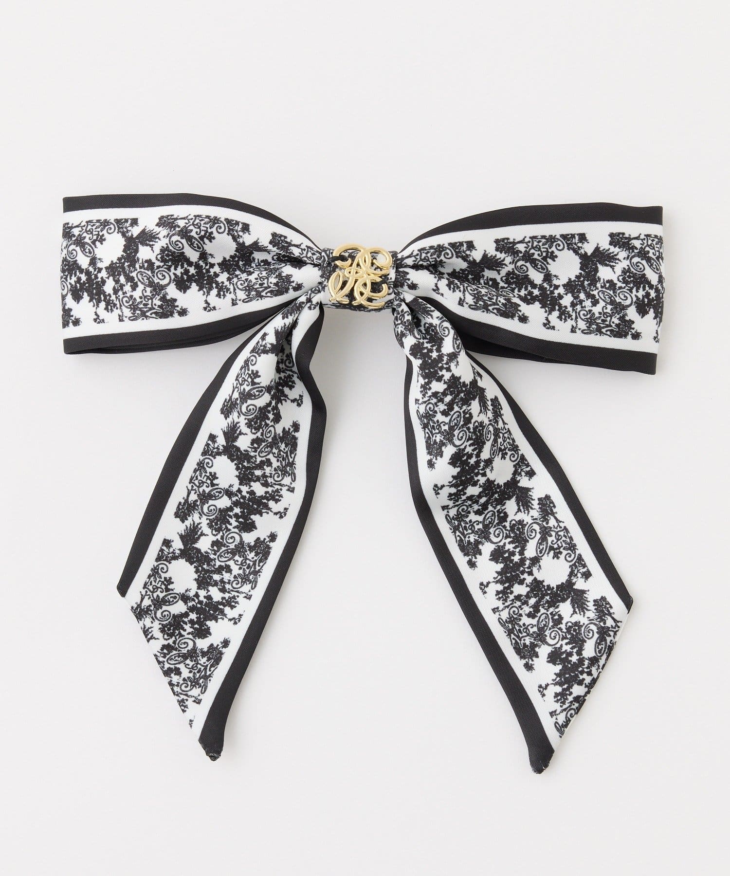 one after another NICE CLAUP(ワンアフターアナザー ナイスクラップ) 【Eliane Collection】ロゴエンブレム付きスカーフバレッタ