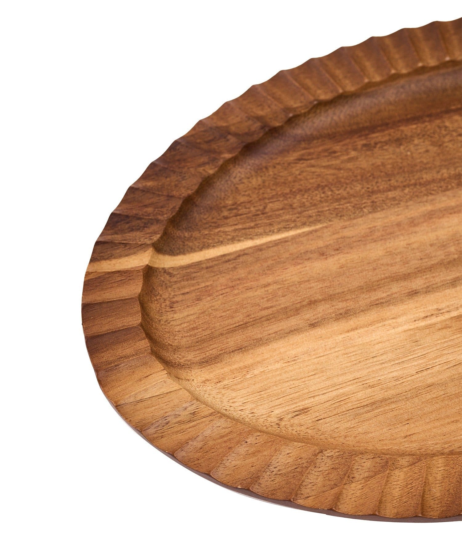 salut!(サリュ) アカシアオーバルリブプレート：27cm／アウトドア