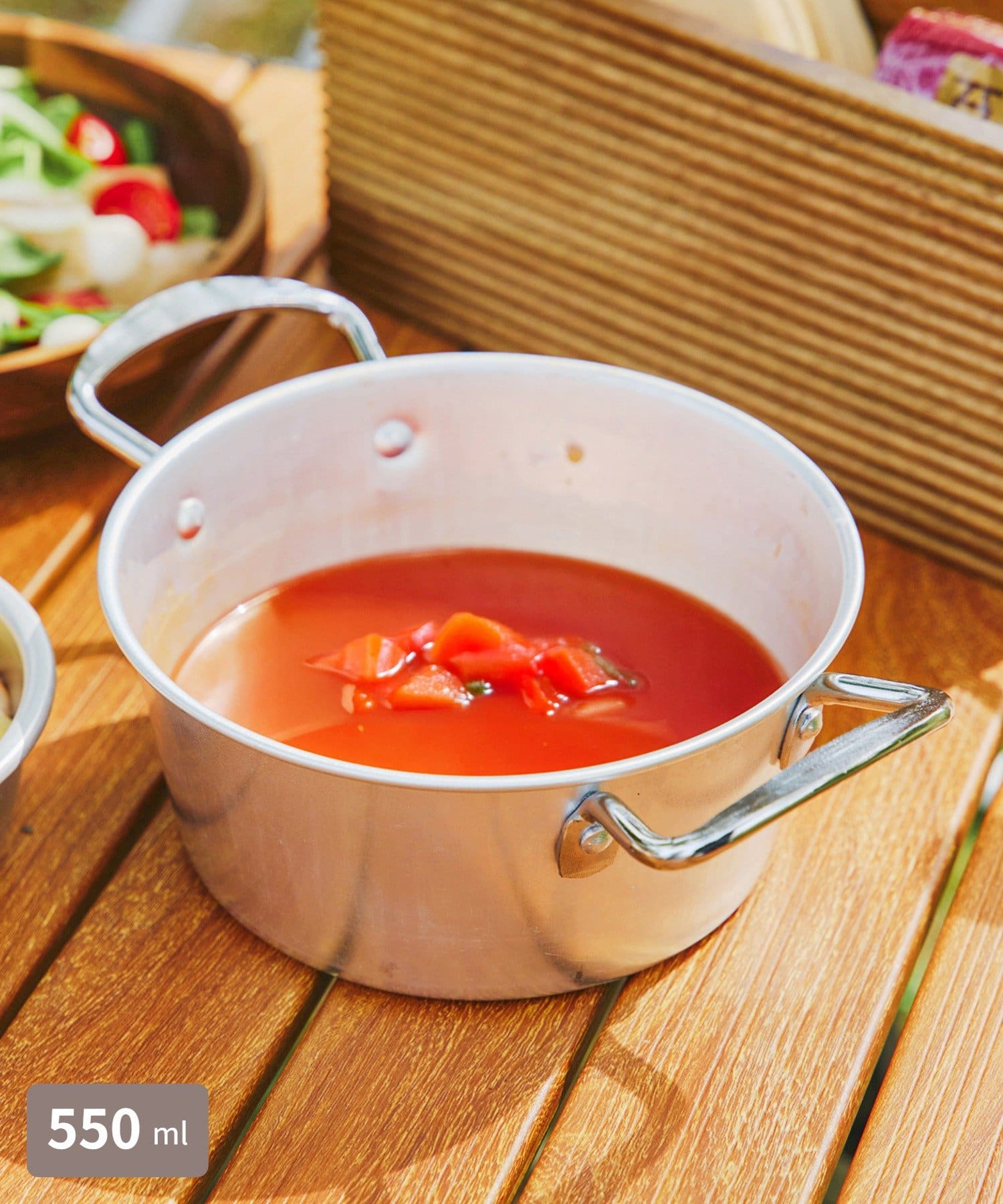 salut!(サリュ) アルミ両手鍋：16cm（550ml）／アウトドア