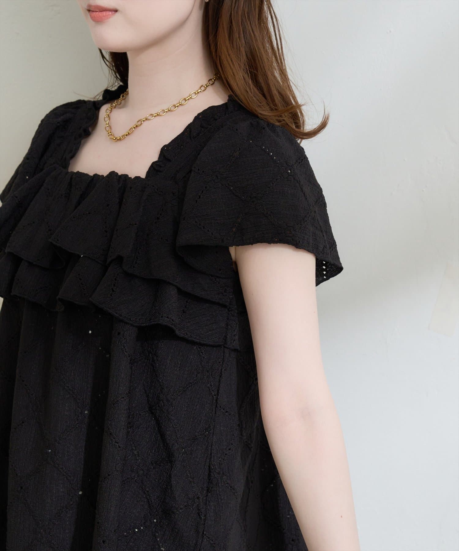 natural couture(ナチュラルクチュール) ポコポコカットフリルキャミ