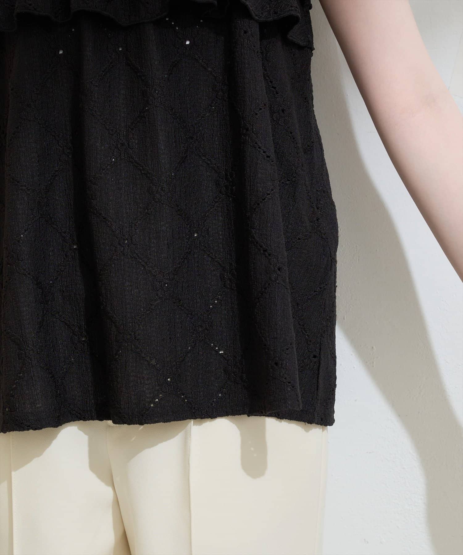 natural couture(ナチュラルクチュール) ポコポコカットフリルキャミ