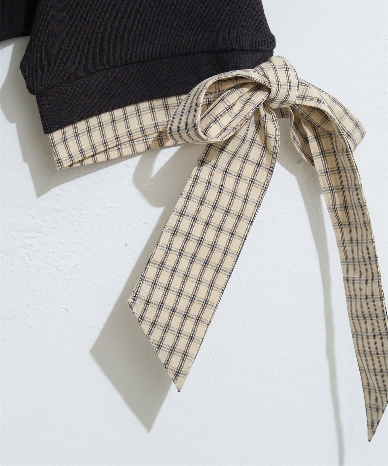 natural couture(ナチュラルクチュール) レイヤードリボンスリーブ半袖TOPS