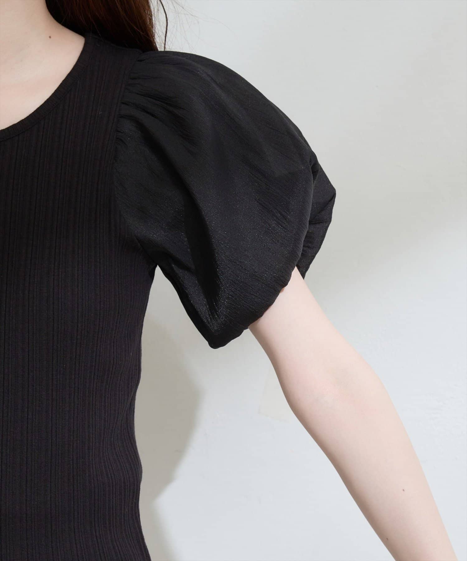 natural couture(ナチュラルクチュール) シアーバルーンスリーブTOPS