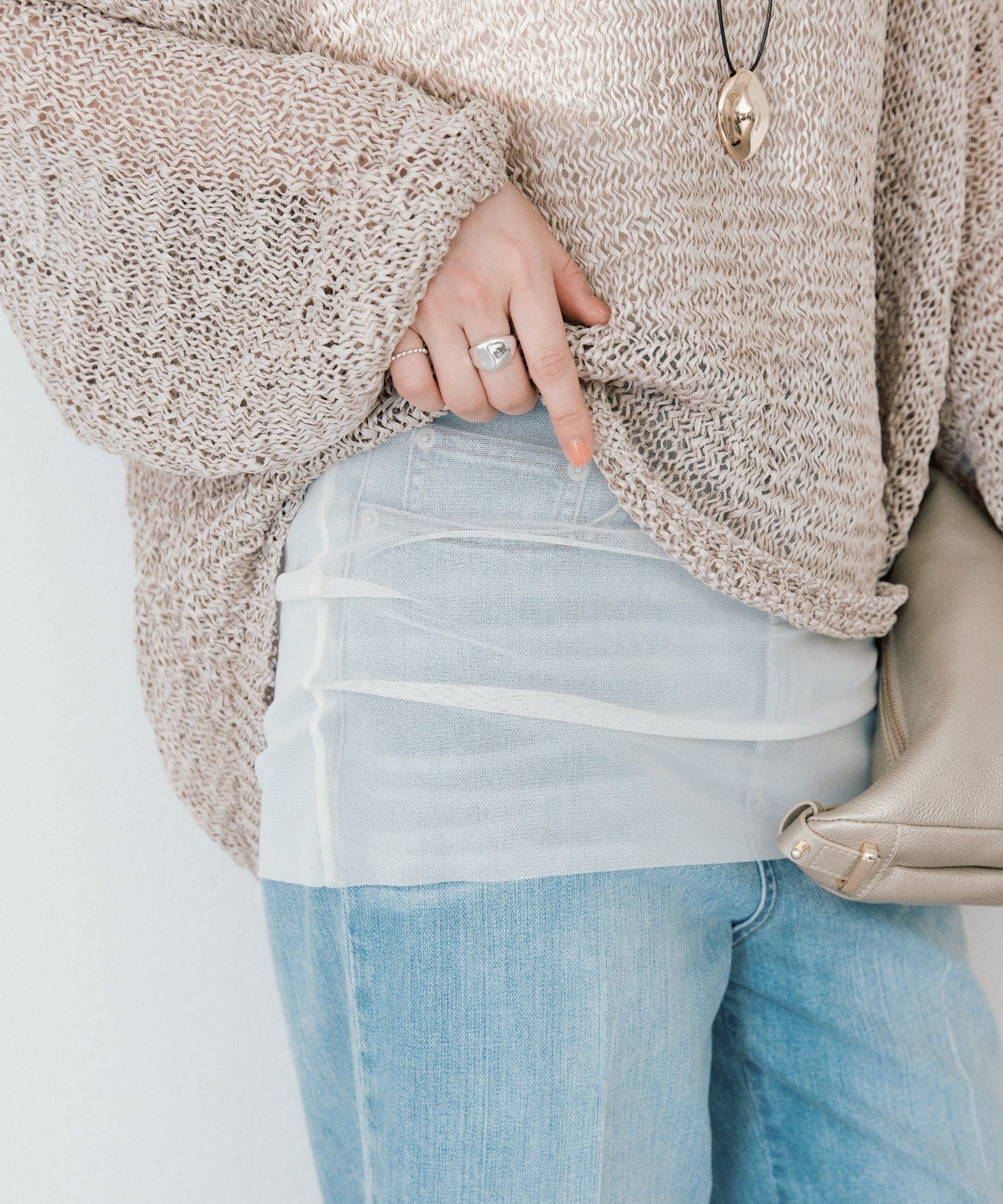 RIVE DROITE(リヴドロワ) 予約【軽やかな抜け感を演出】チュールキリカエタンクトップ