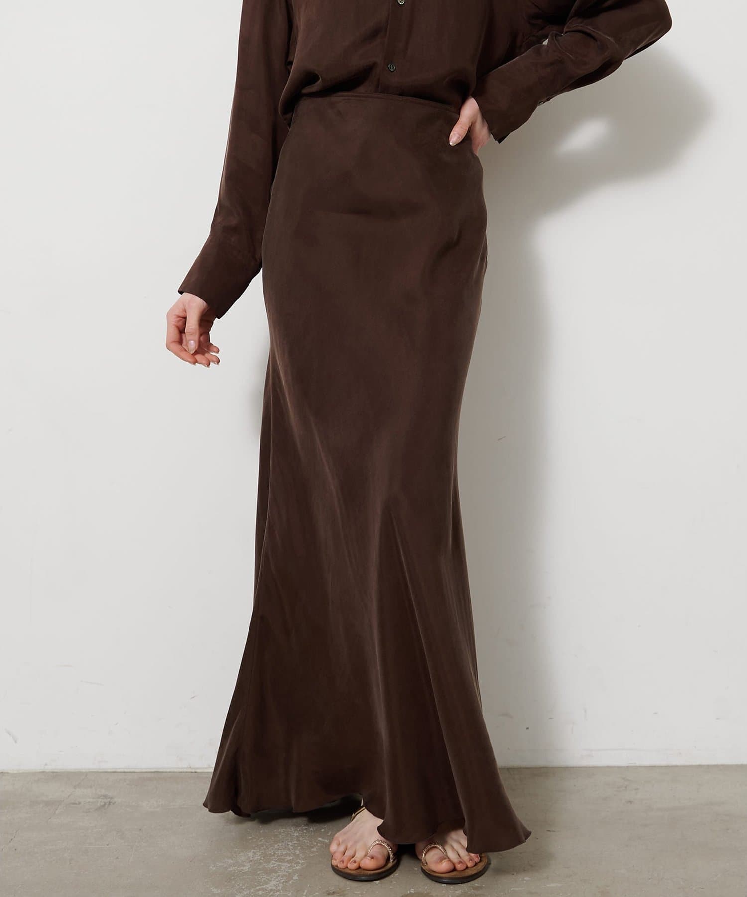 Whim Gazette(ウィム ガゼット) キュプラフィブリルフレアスカート