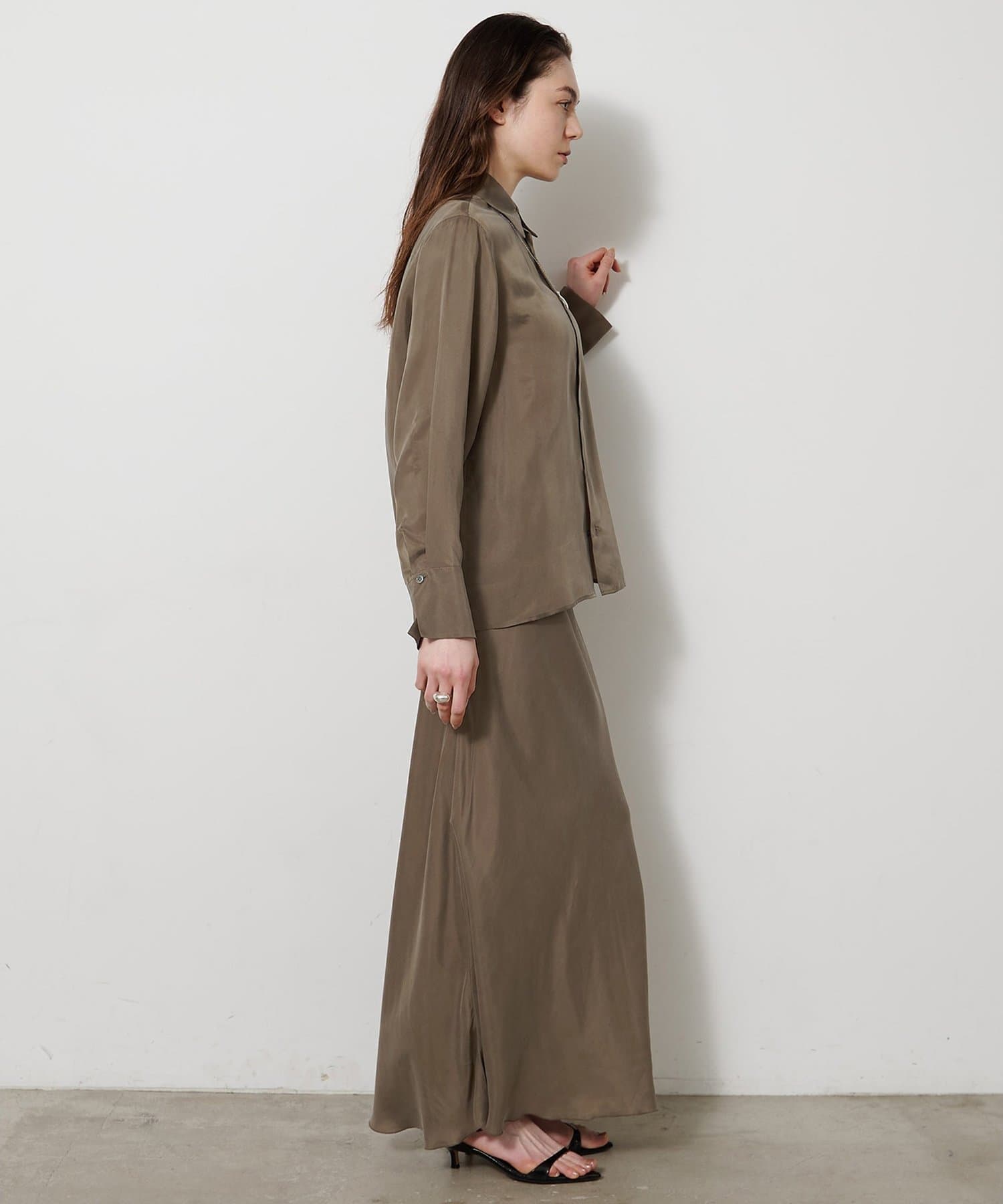 Whim Gazette(ウィム ガゼット) キュプラフィブリルフレアスカート