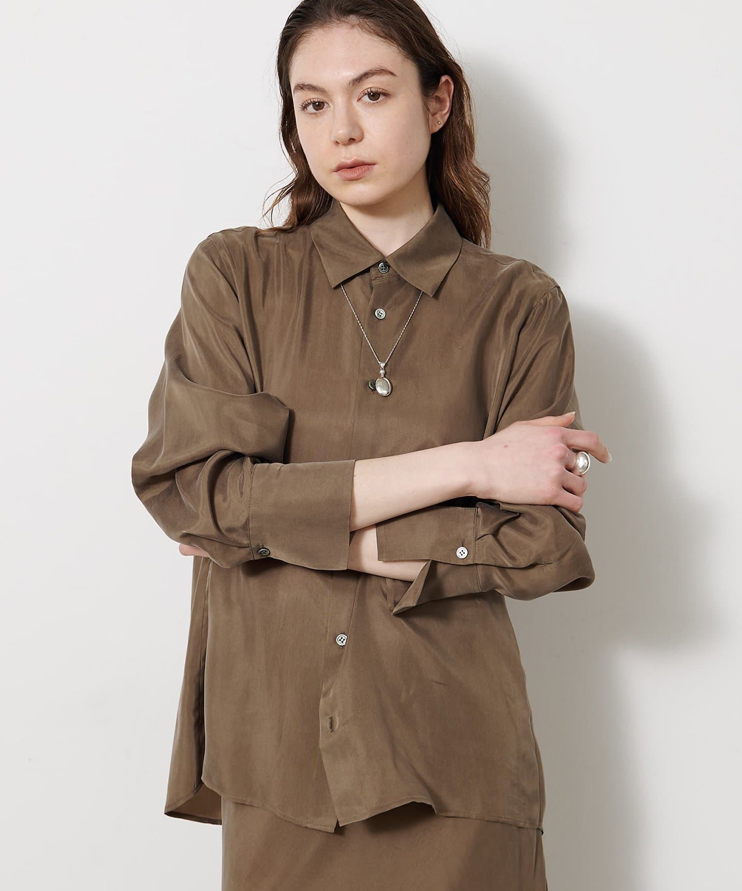 Whim Gazette(ウィム ガゼット) キュプラフィブリルシャツ