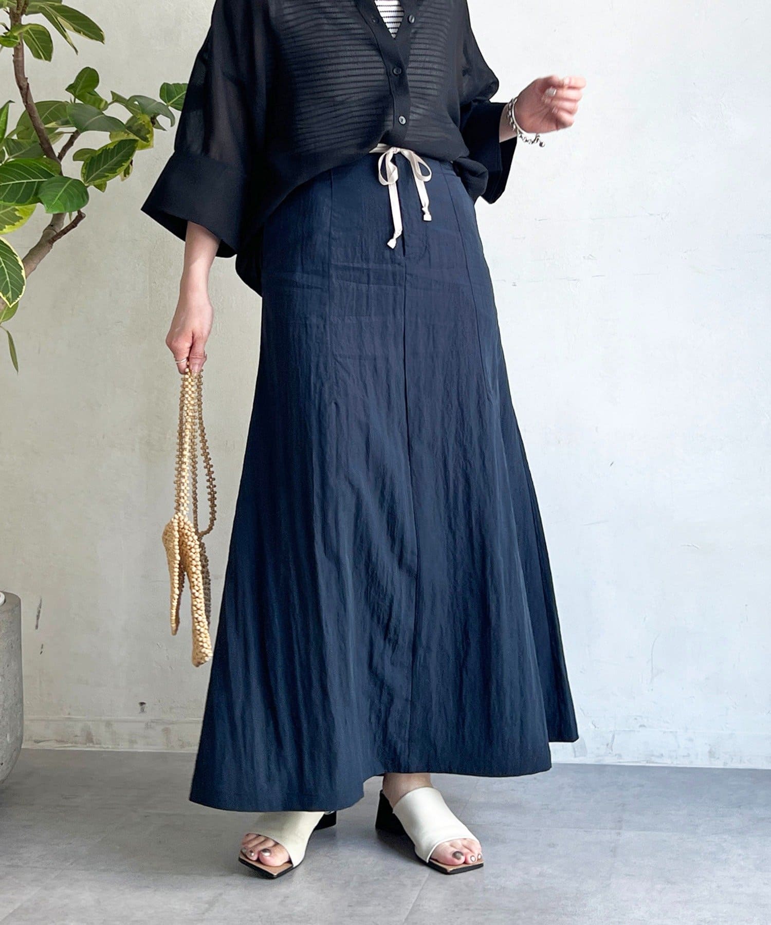 un dix cors(アンディコール) ワッシャーセミフレアスカート