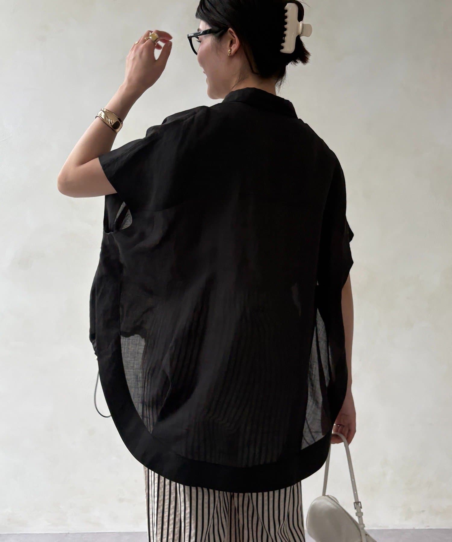 DOUDOU(ドゥドゥ) リネンドロストフレンチシャツ