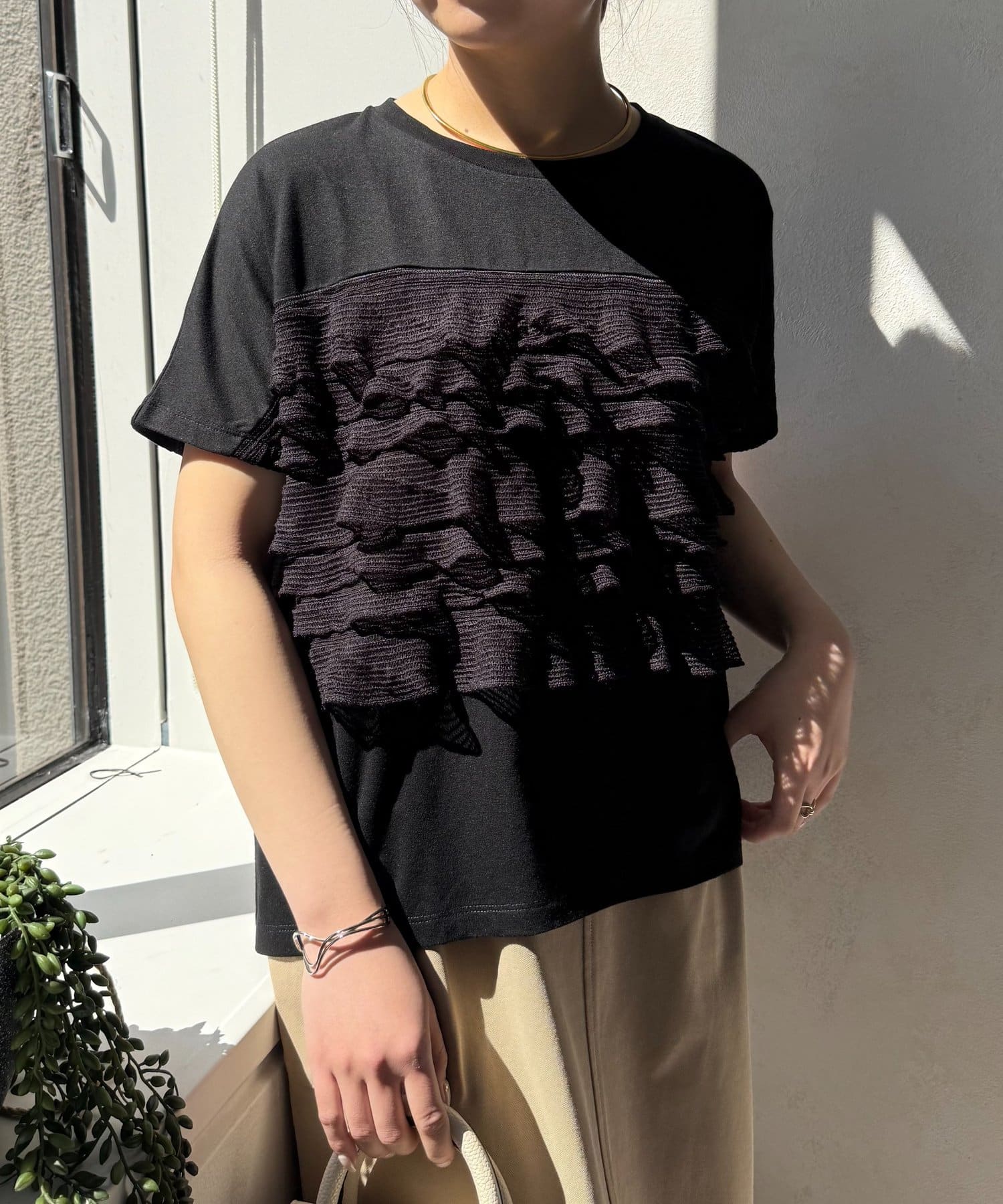 Jena　espace merveilleux(ジェナ　エスパスメルヴェイユ) シアーフリルカットソー