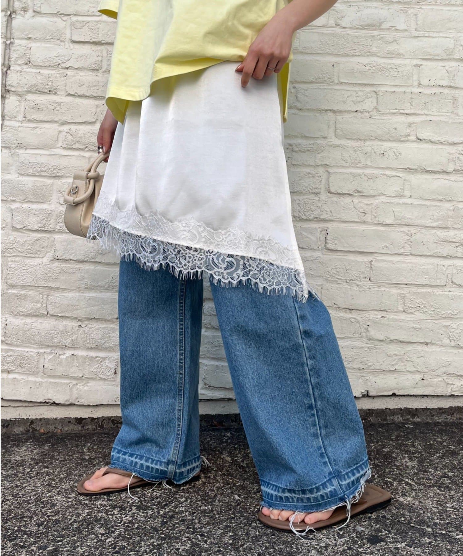 CIAOPANIC TYPY(チャオパニックティピー) 【+1で着映え】裾レースアシメスカート