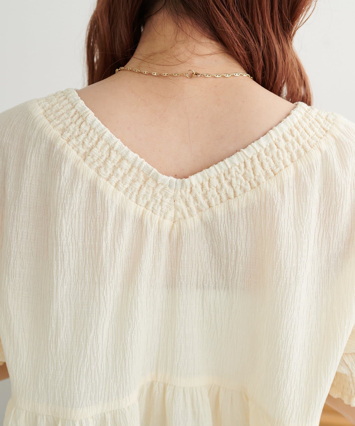 DISCOAT(ディスコート) シャーリングチェックチュニック