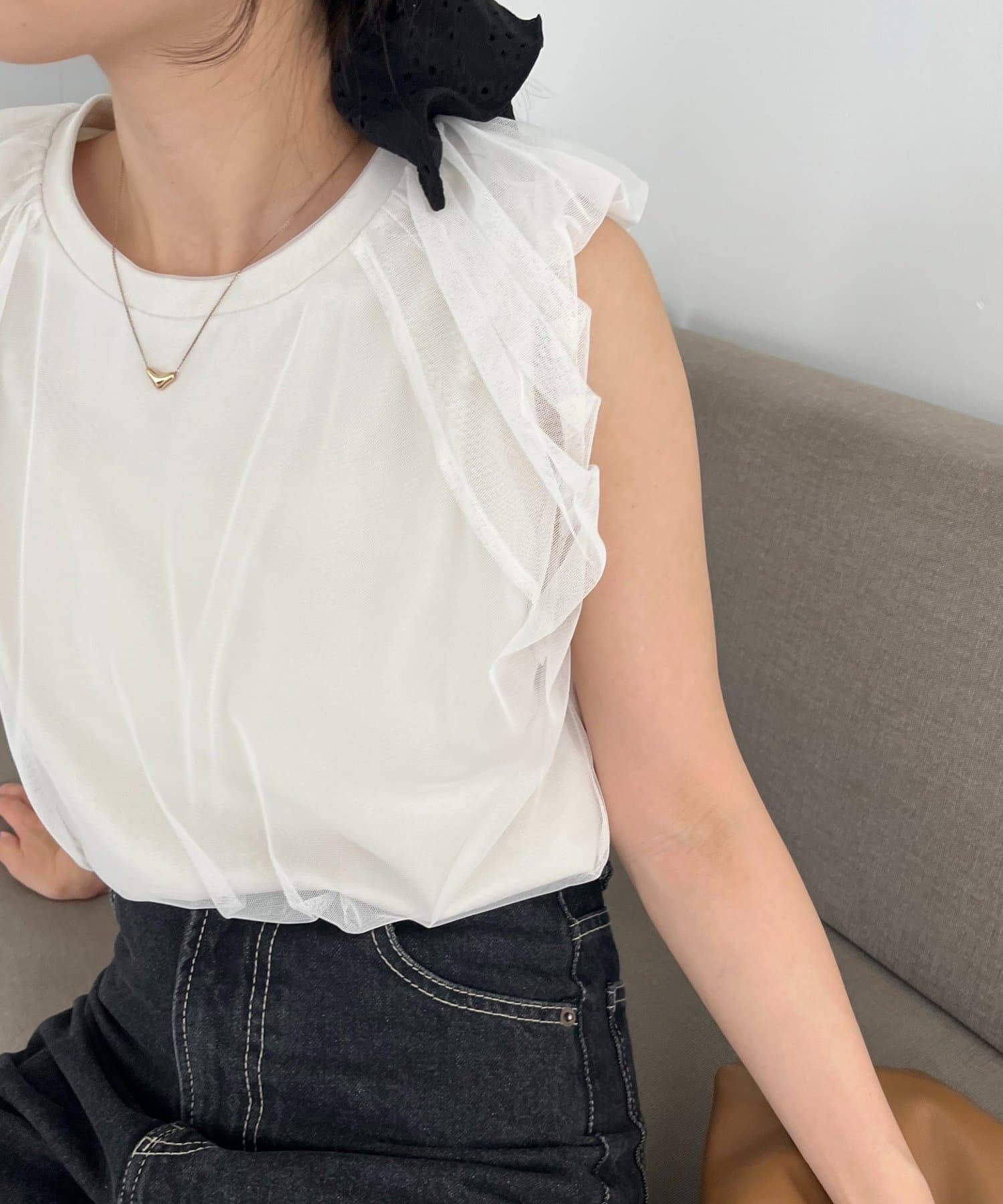 CAPRICIEUX LE'MAGE】チュールバルーンTシャツ | OUTLET(アウトレット CAPRICIEUX LE'MAGE】チュールバルーンTシャツ | OUTLET(アウトレット