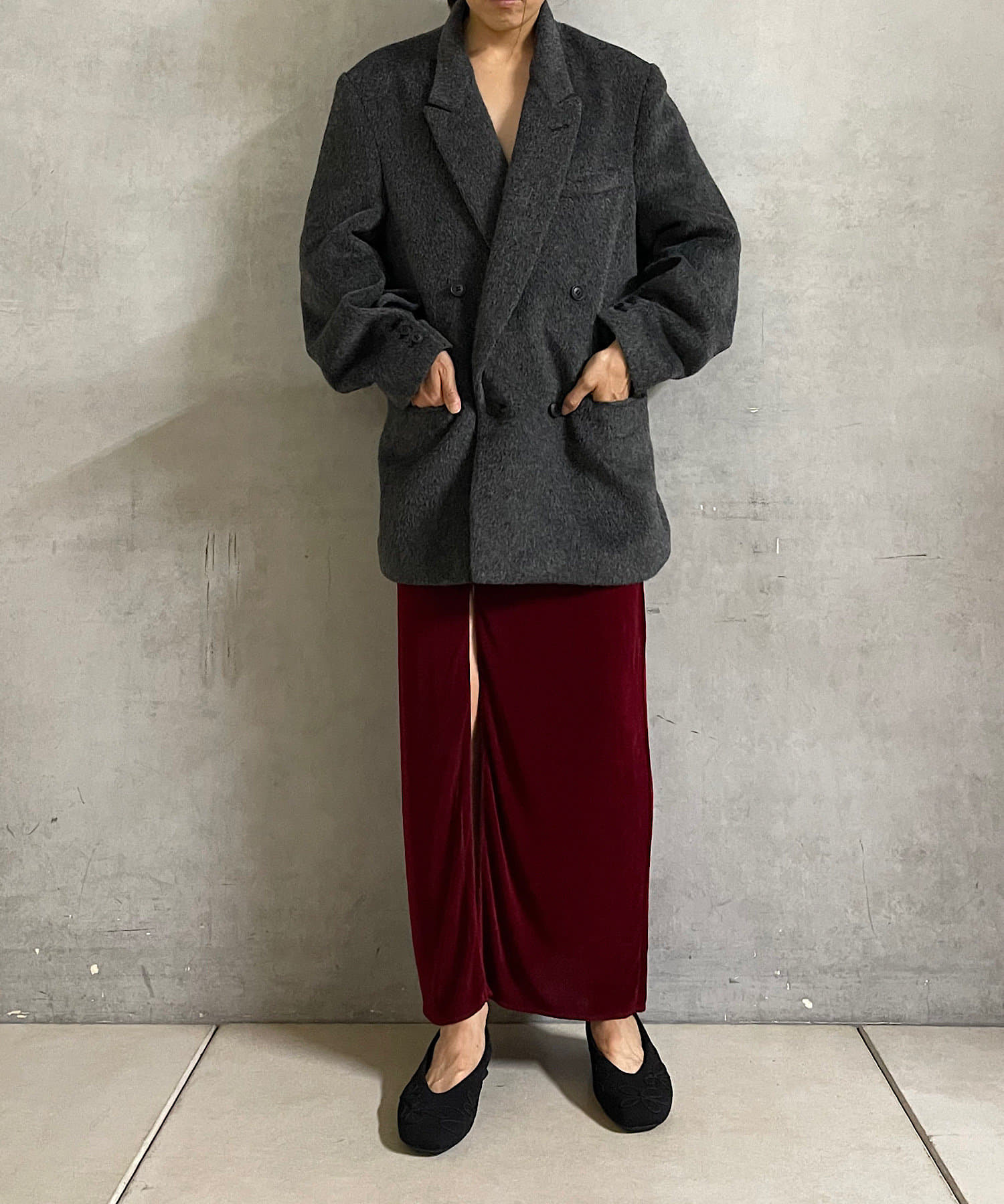 OUTLET(アウトレット) 【Pasterip】Sheer rib zip skirt