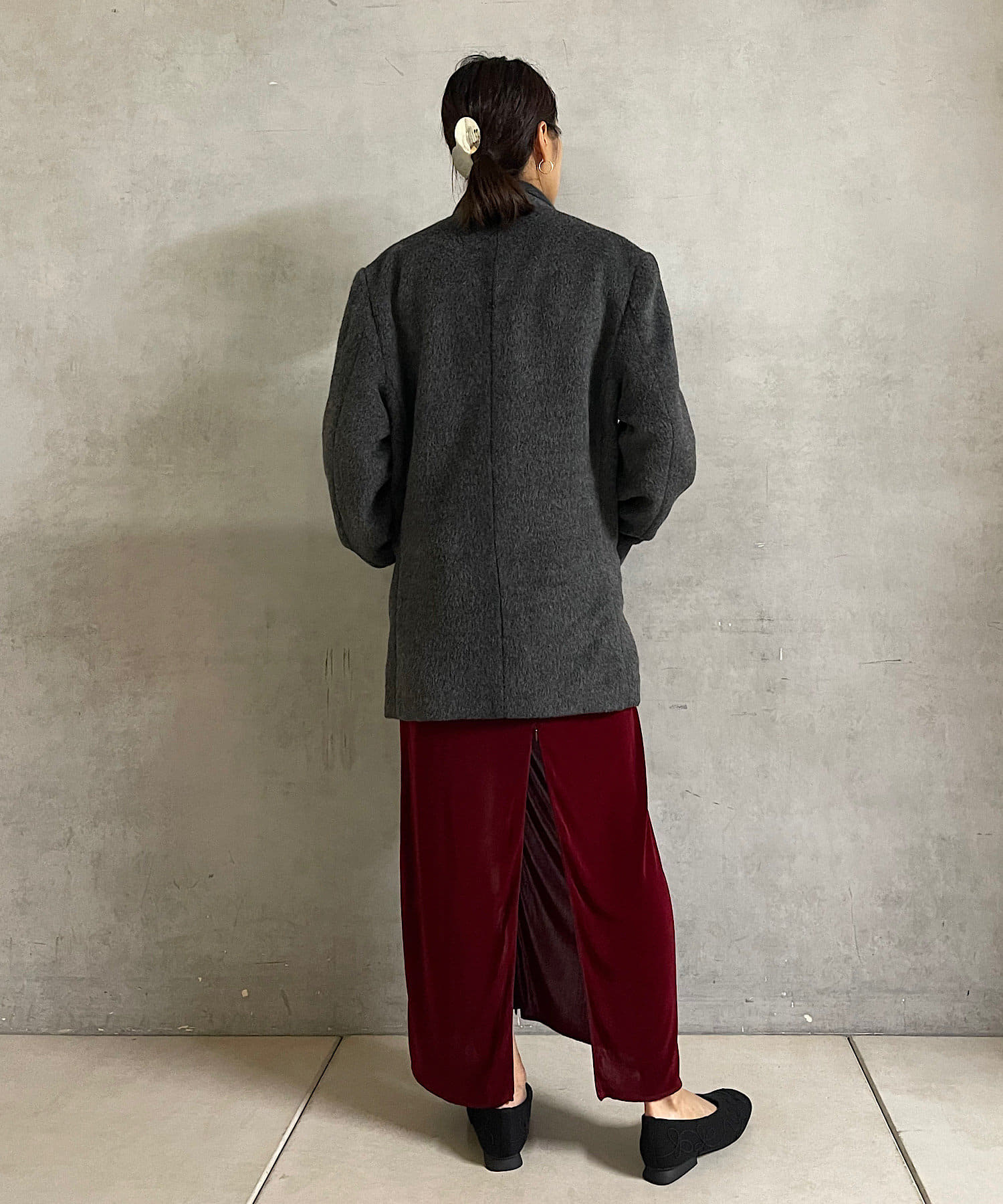 OUTLET(アウトレット) 【Pasterip】Sheer rib zip skirt