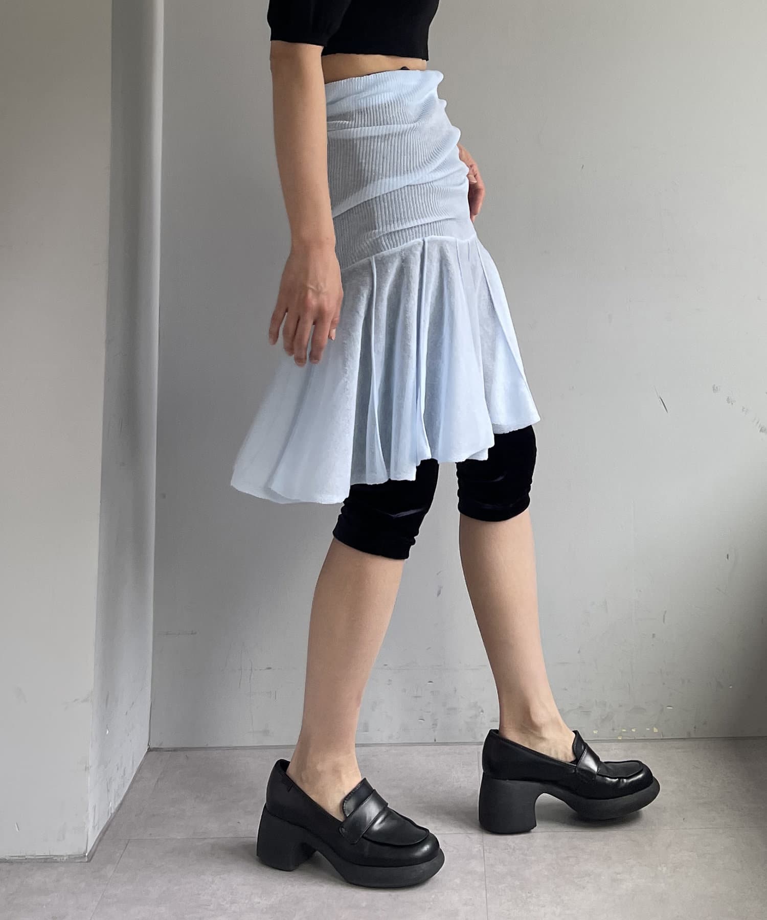 OUTLET(アウトレット) 【Pasterip】Sheer middle layering skirt