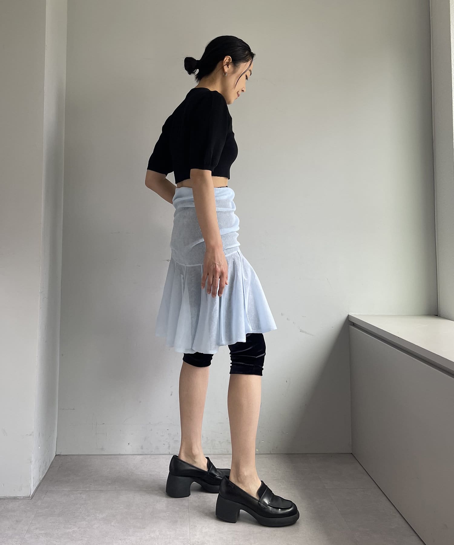 OUTLET(アウトレット) 【Pasterip】Sheer middle layering skirt