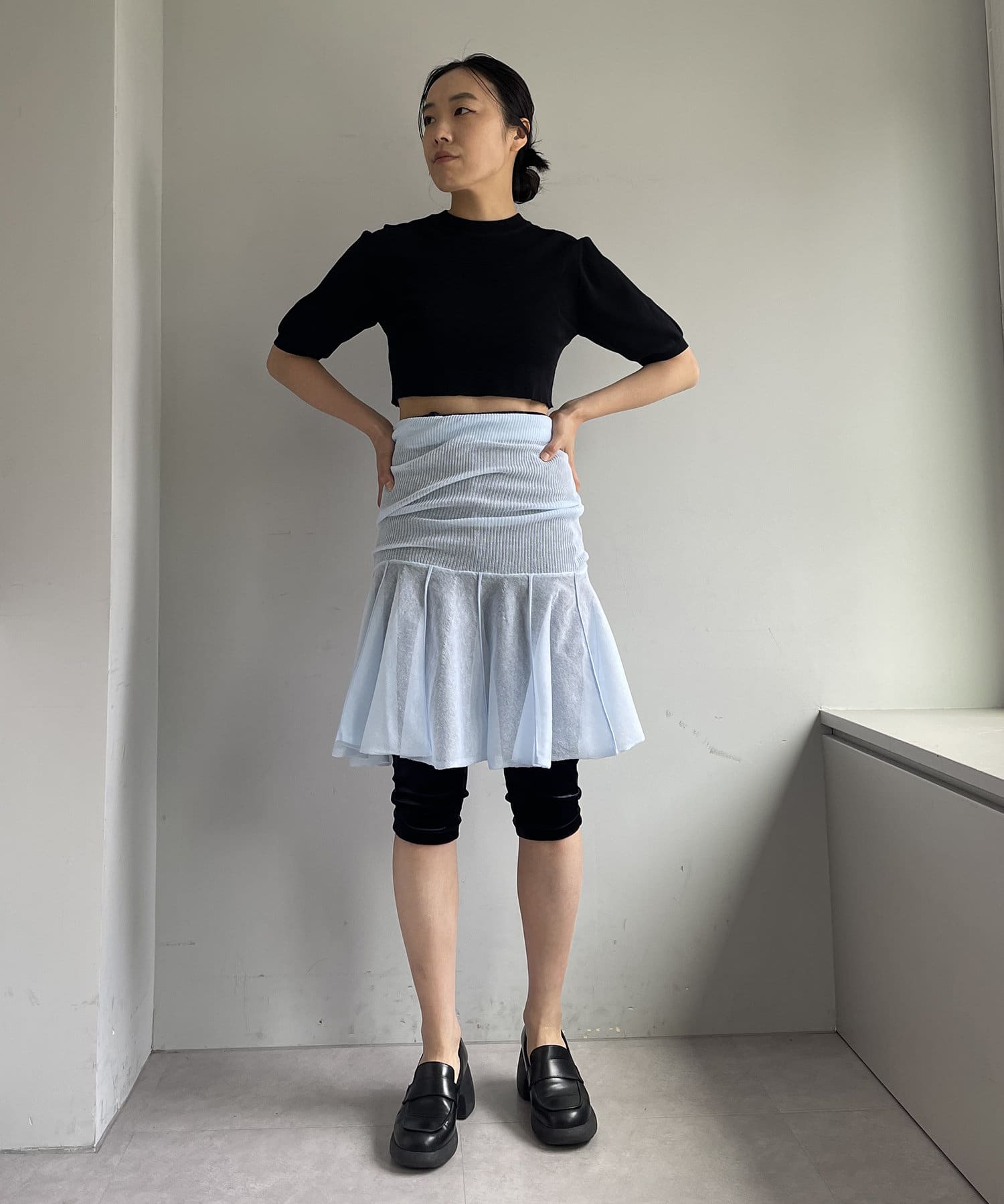 OUTLET(アウトレット) 【Pasterip】Sheer middle layering skirt