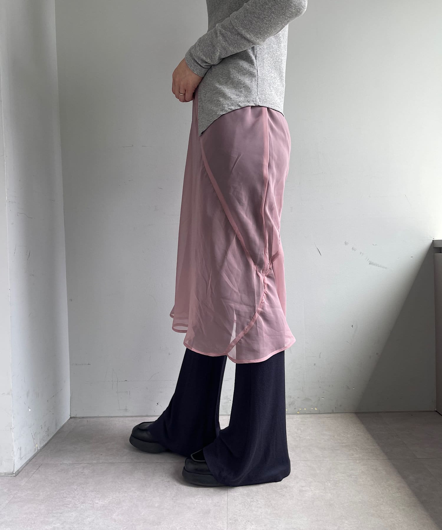 OUTLET(アウトレット) 【Pasterip】Organdy layering skirt