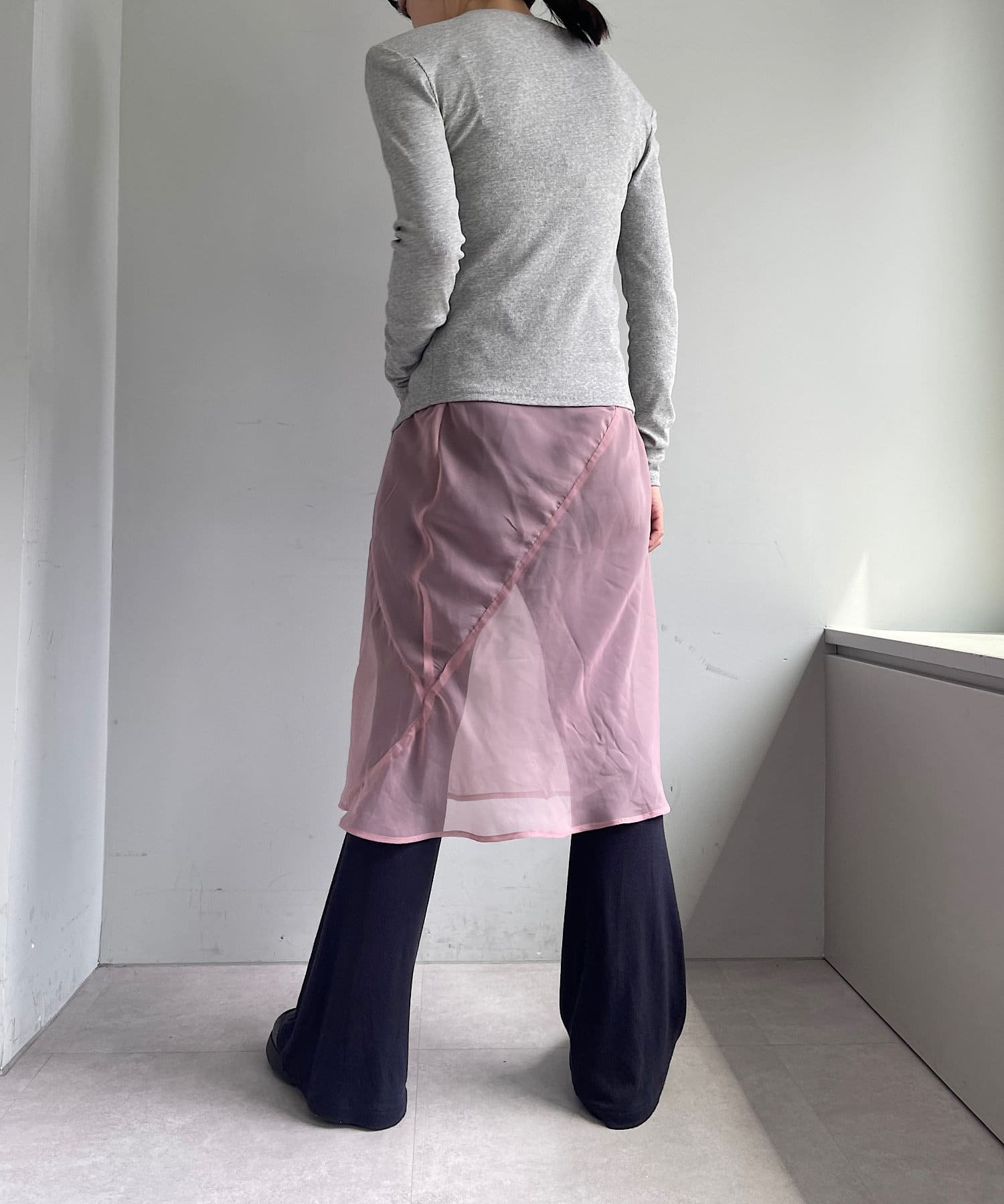 OUTLET(アウトレット) 【Pasterip】Organdy layering skirt