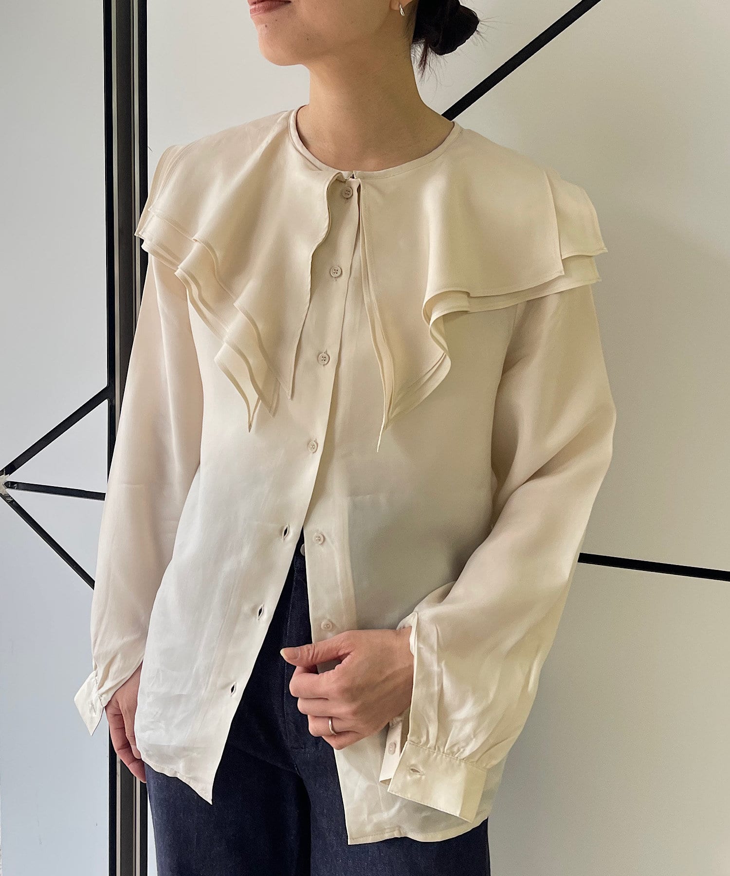 OUTLET(アウトレット) 【Pasterip】Collared design blouse