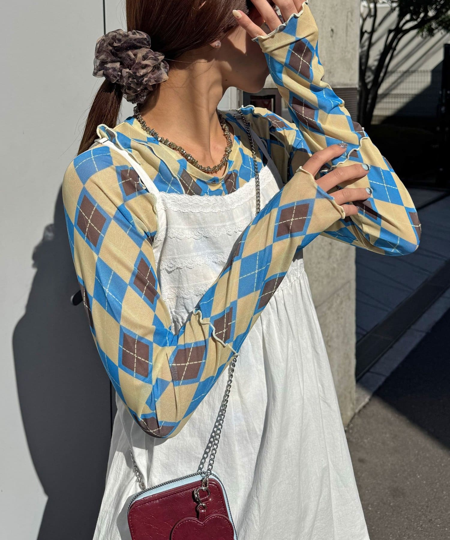 OUTLET(アウトレット) 【Ciaopanic】アーガイル柄シアートップス