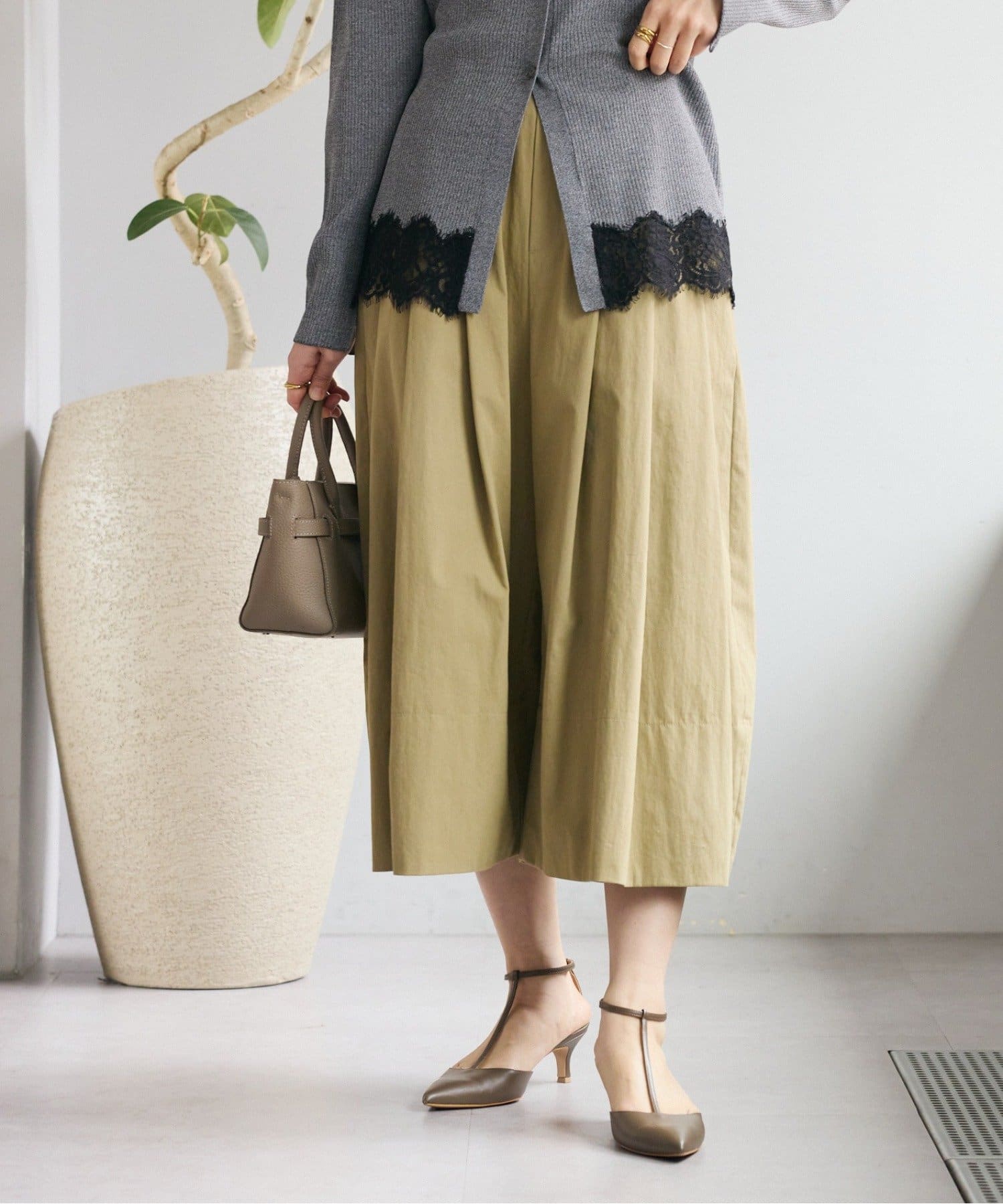 OUTLET(アウトレット) 【RIVE DROITE】タックワイドキュロット