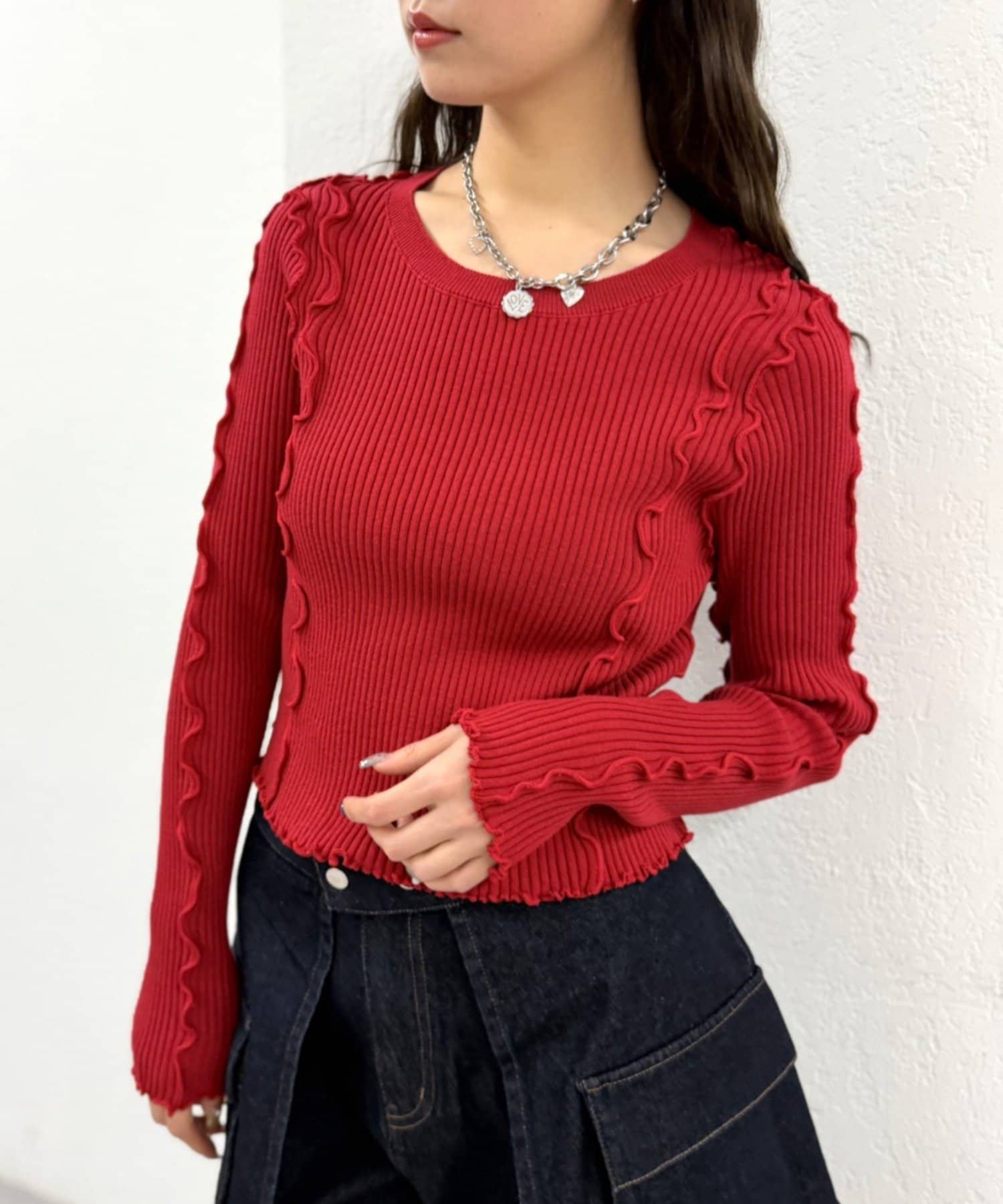 OUTLET(アウトレット) 【w closet】メローリブニット