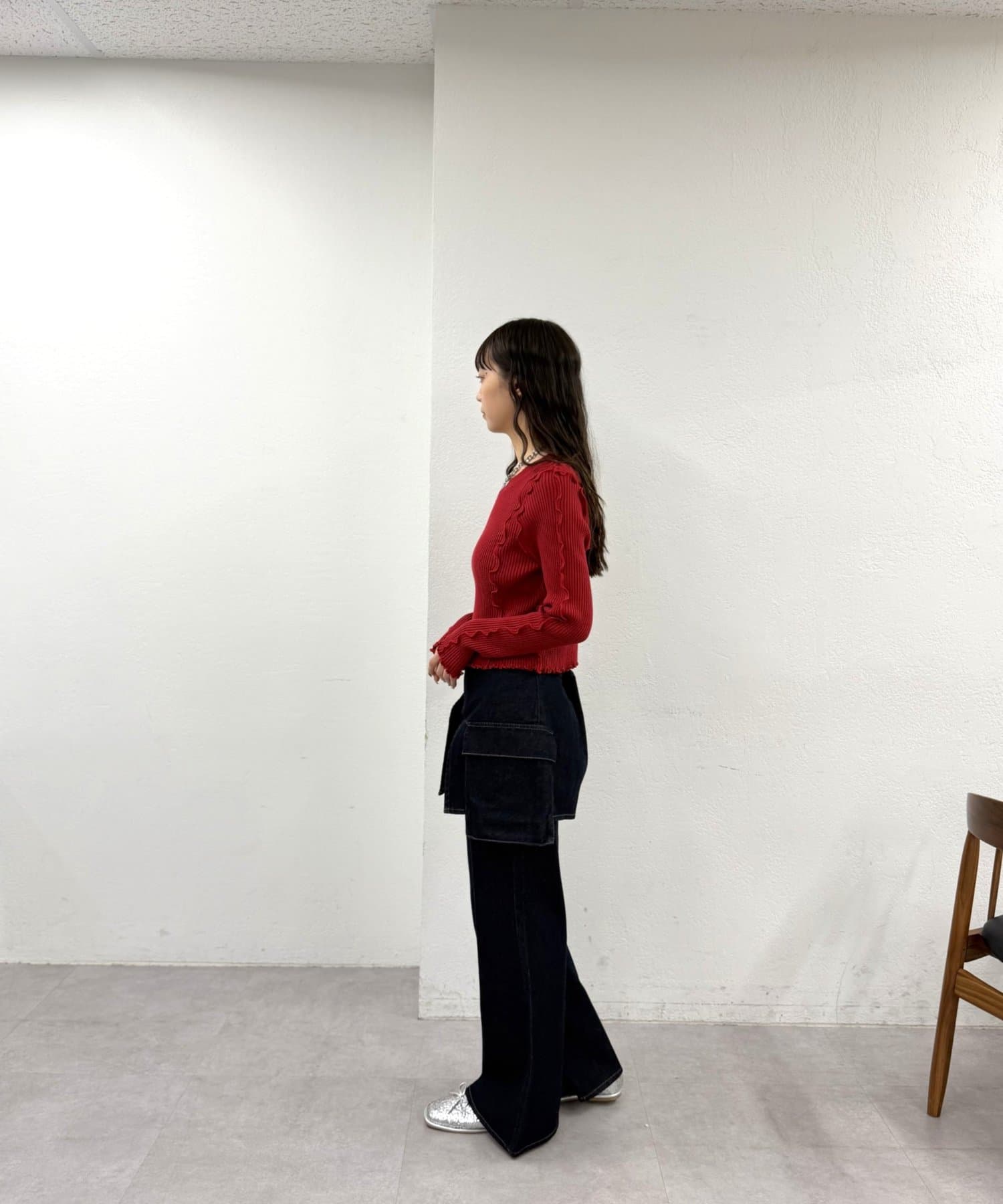 OUTLET(アウトレット) 【w closet】メローリブニット