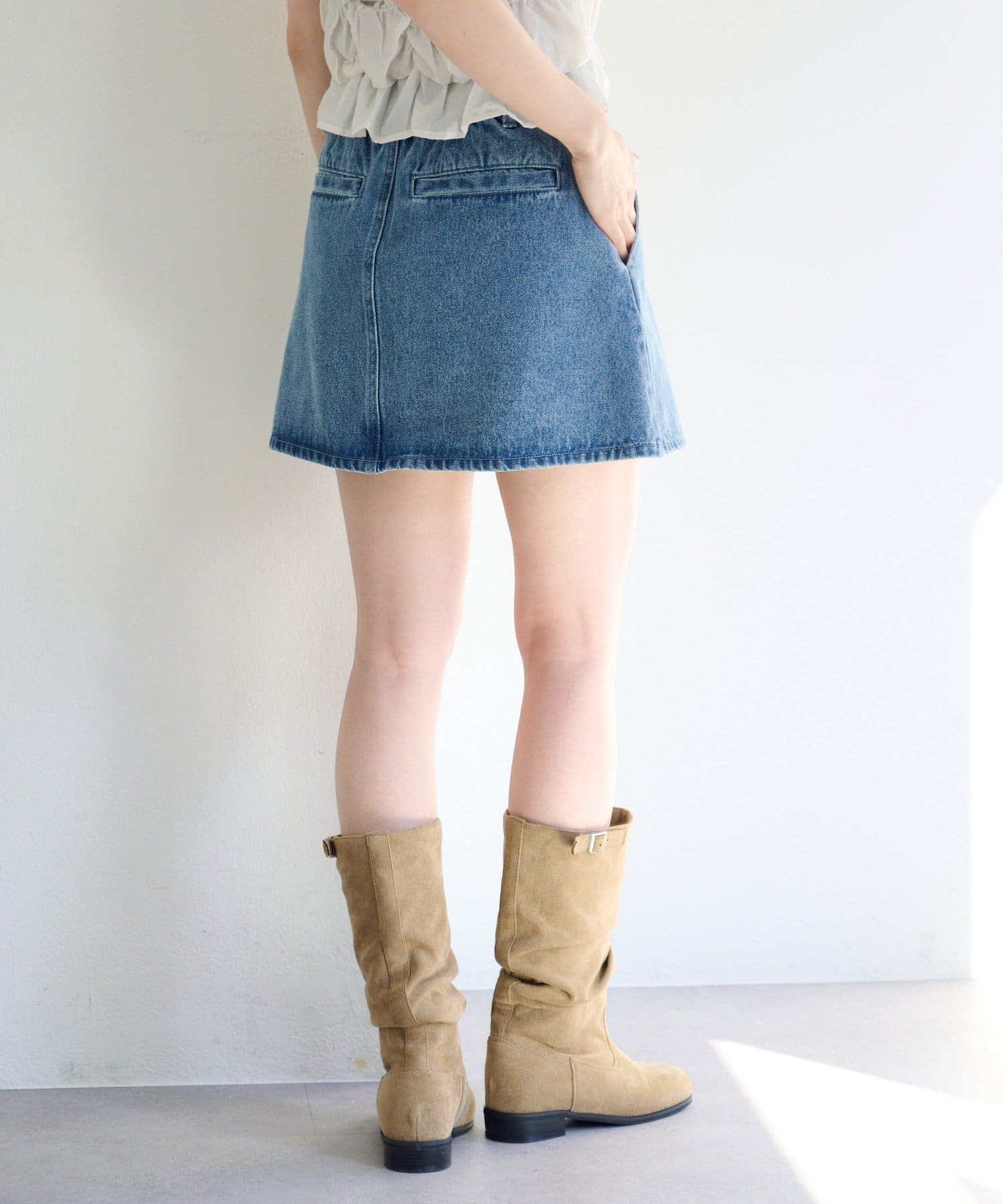 OUTLET(アウトレット) 【Kastane】フラップデニムミニスカート