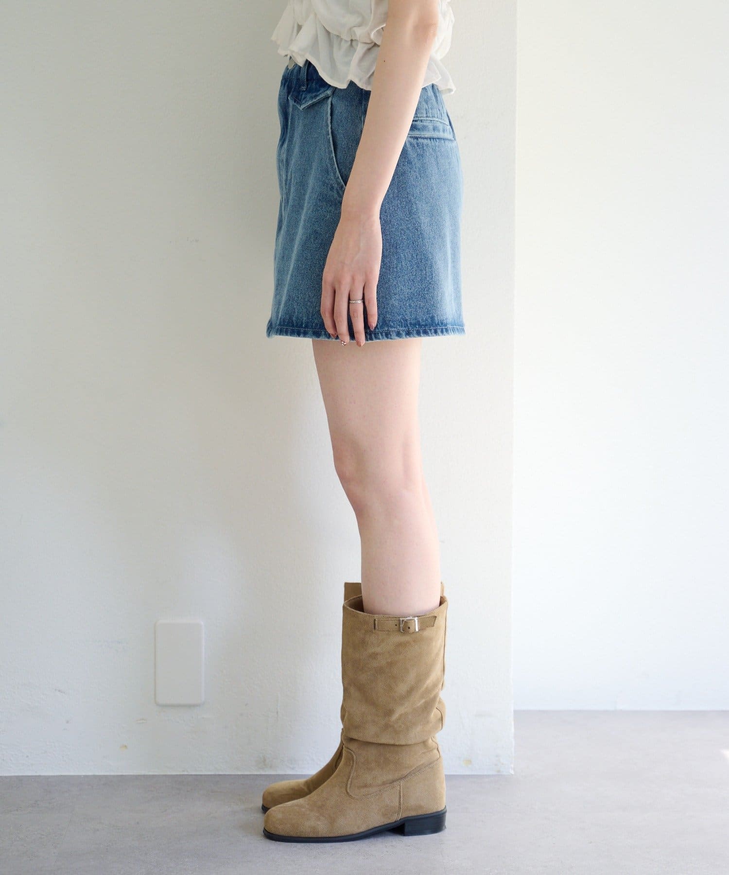 OUTLET(アウトレット) 【Kastane】フラップデニムミニスカート