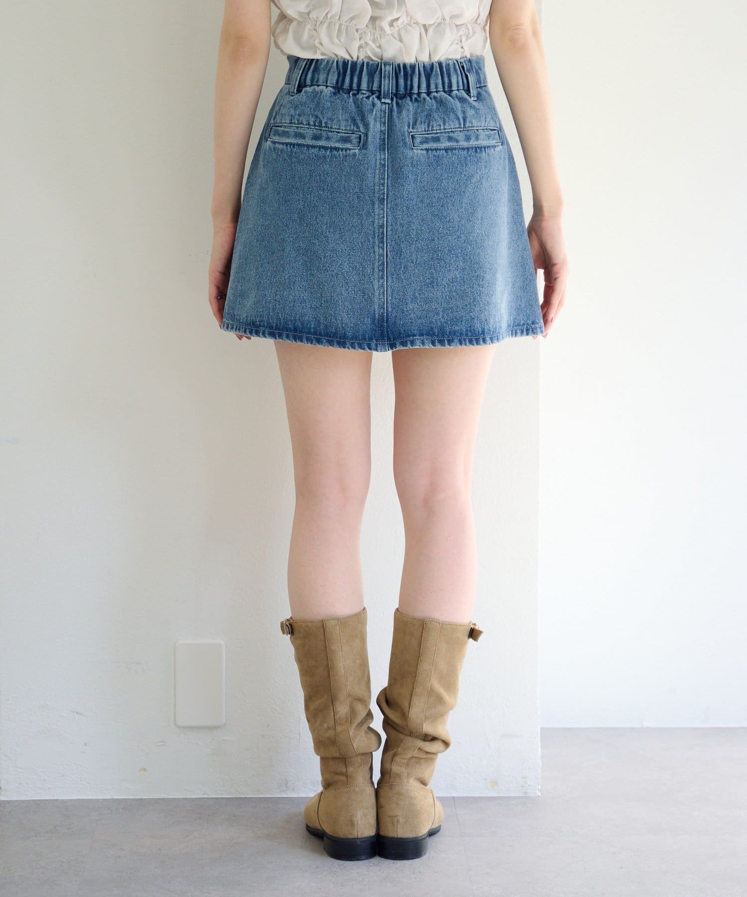 OUTLET(アウトレット) 【Kastane】フラップデニムミニスカート