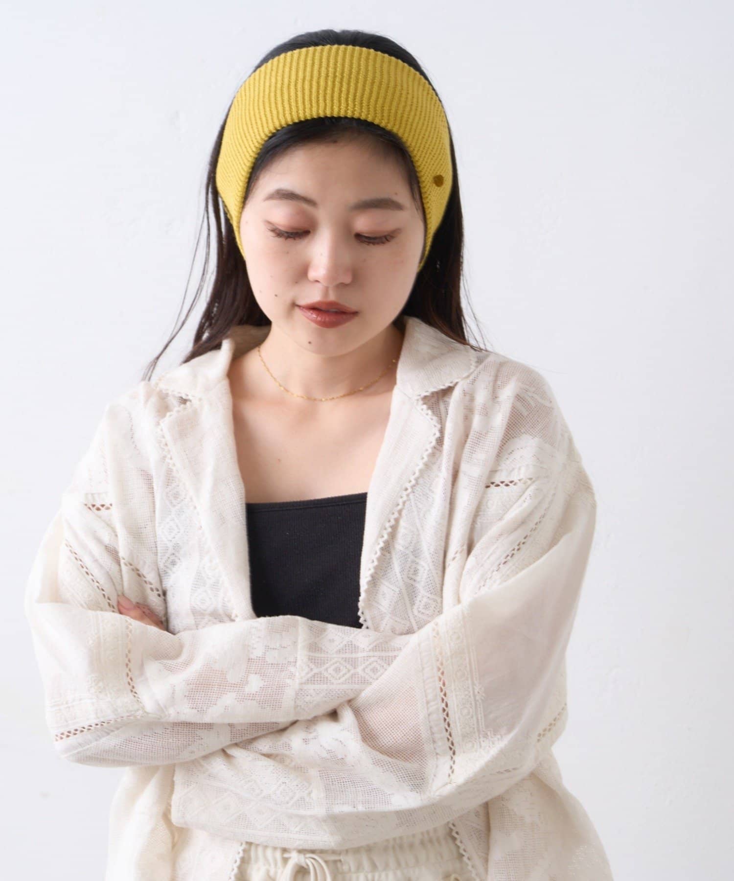 OUTLET(アウトレット) 【CIAOPANIC TYPY】プレート付きリブヘアターバン