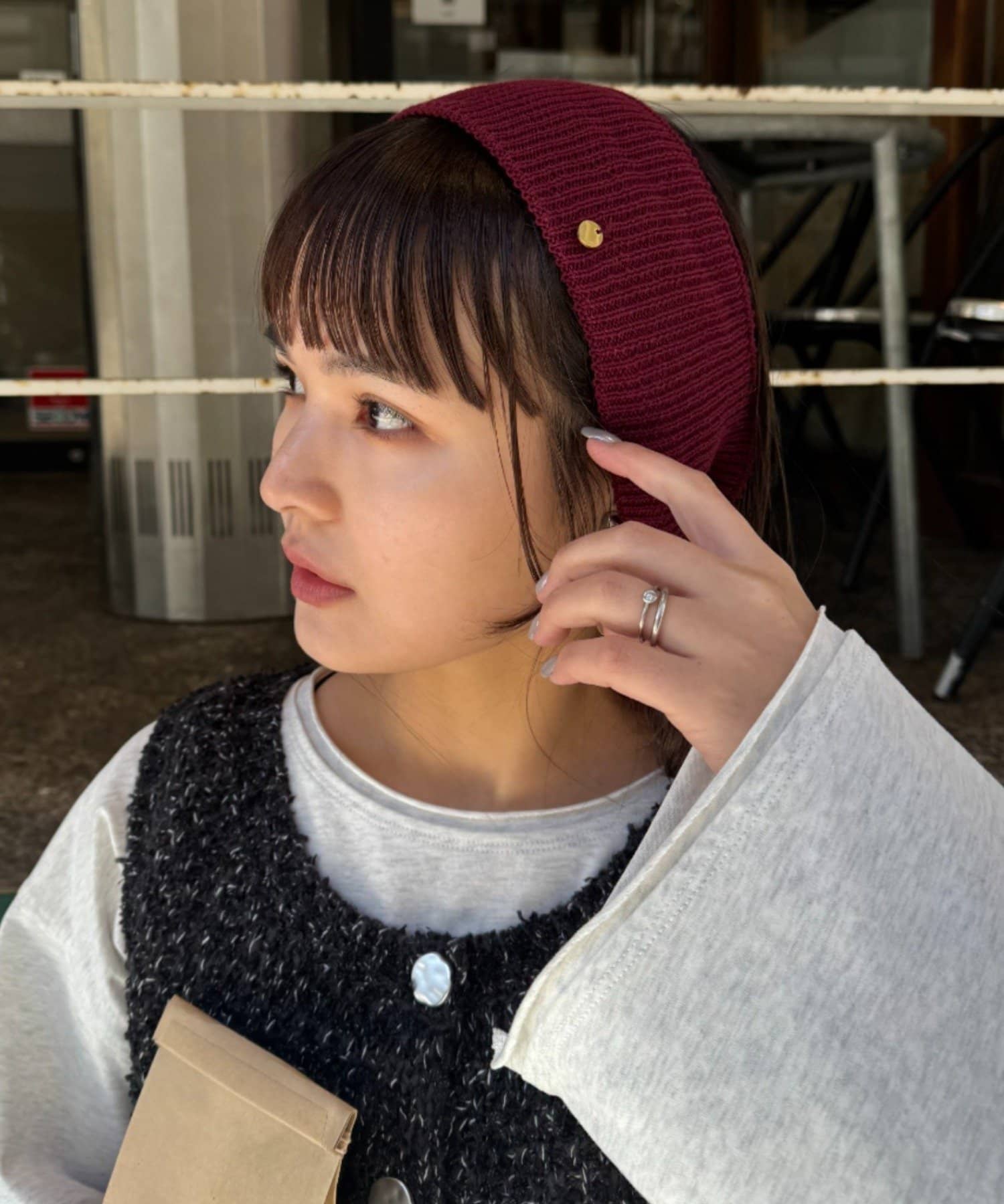 OUTLET(アウトレット) 【CIAOPANIC TYPY】プレート付きリブヘアターバン