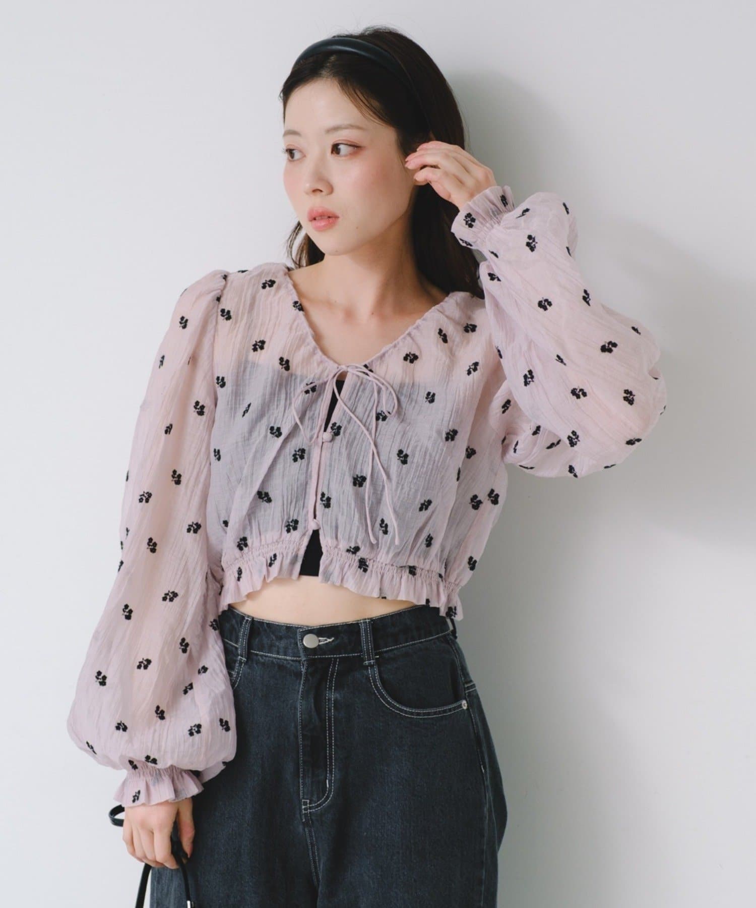 OUTLET(アウトレット) 【Kastane】フラワーステッチブラウス