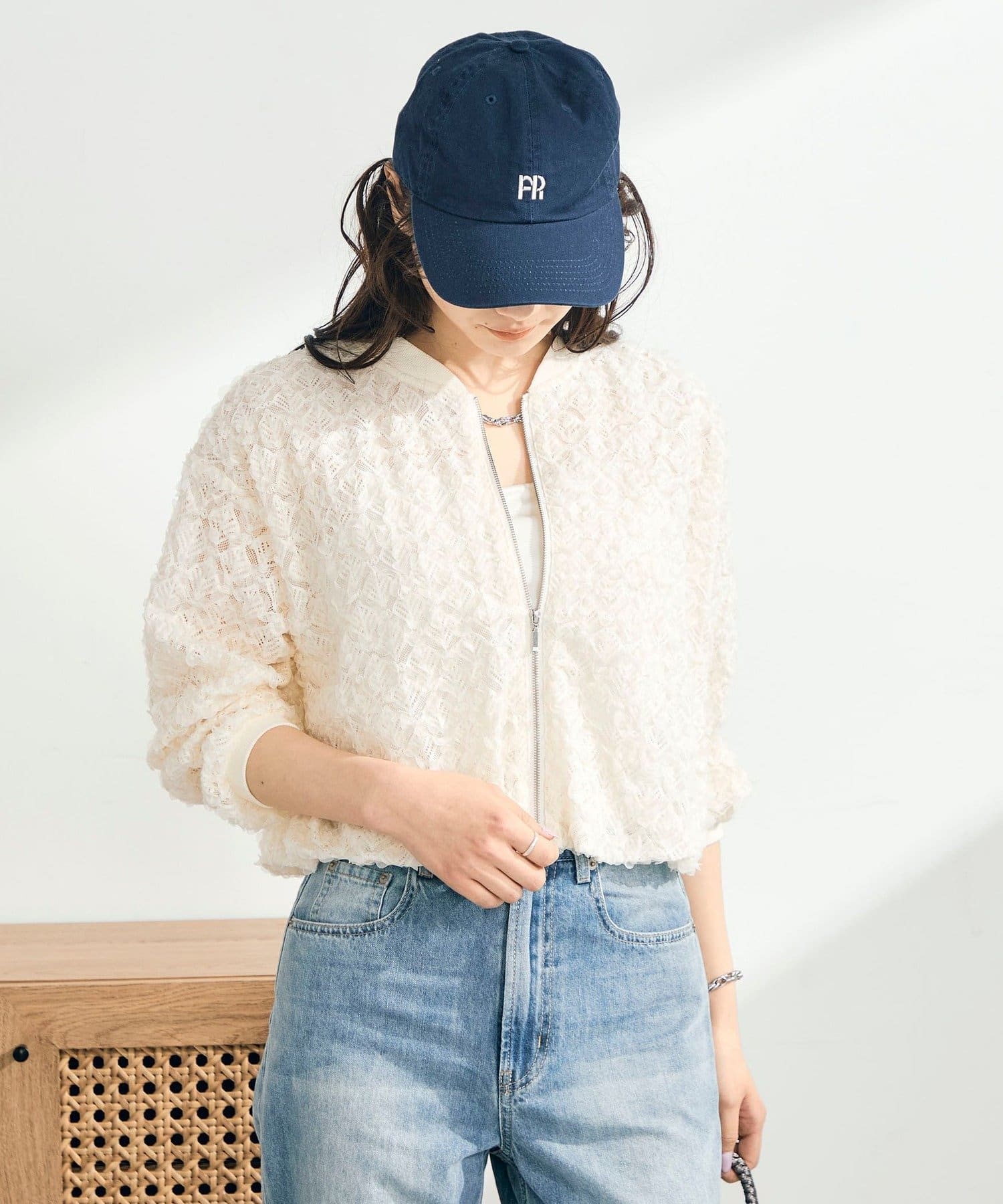 FREDY & GLOSTER(フレディ アンド グロスター) シアーレースZIPブルゾン