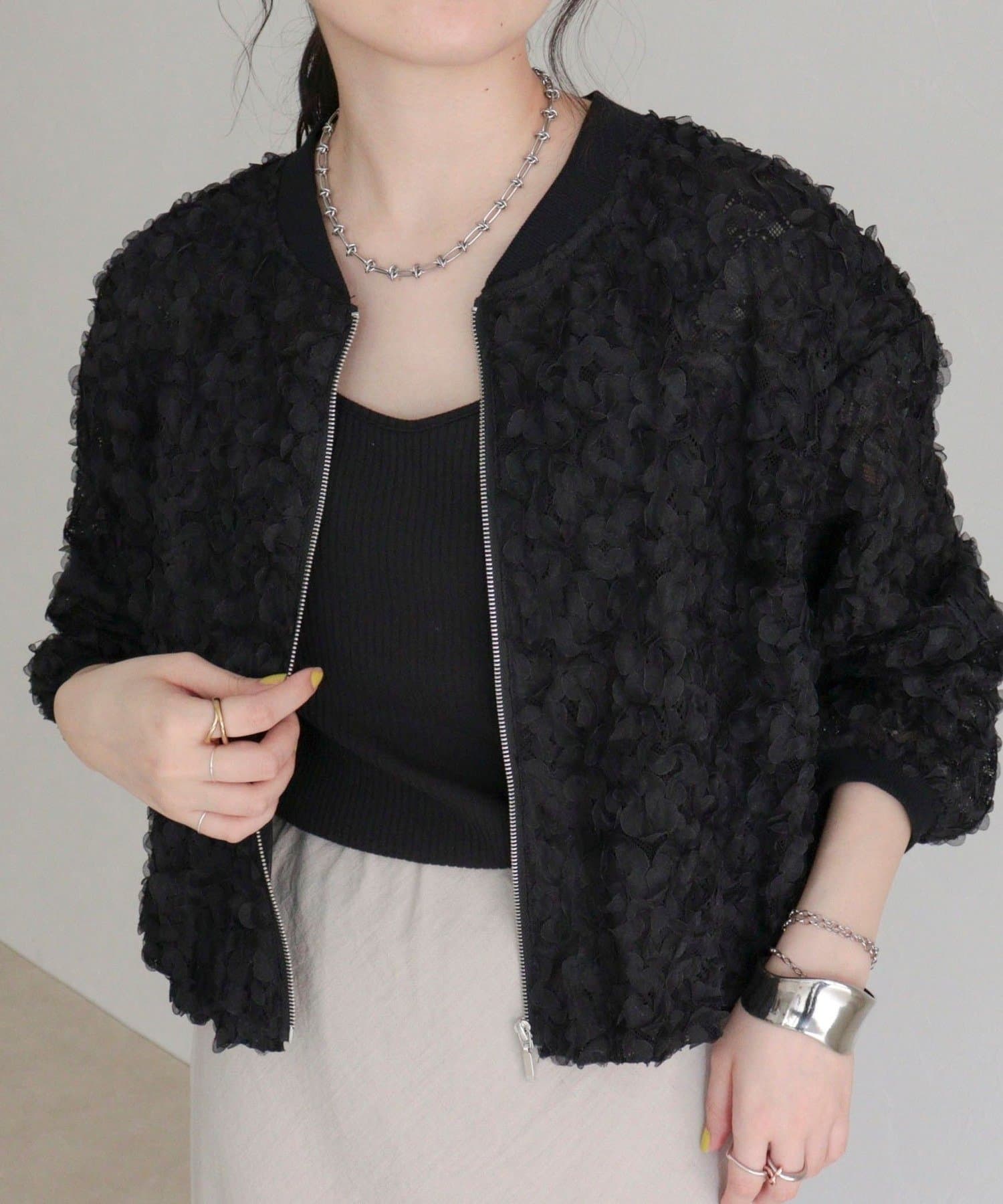 FREDY & GLOSTER(フレディ アンド グロスター) シアーレースZIPブルゾン