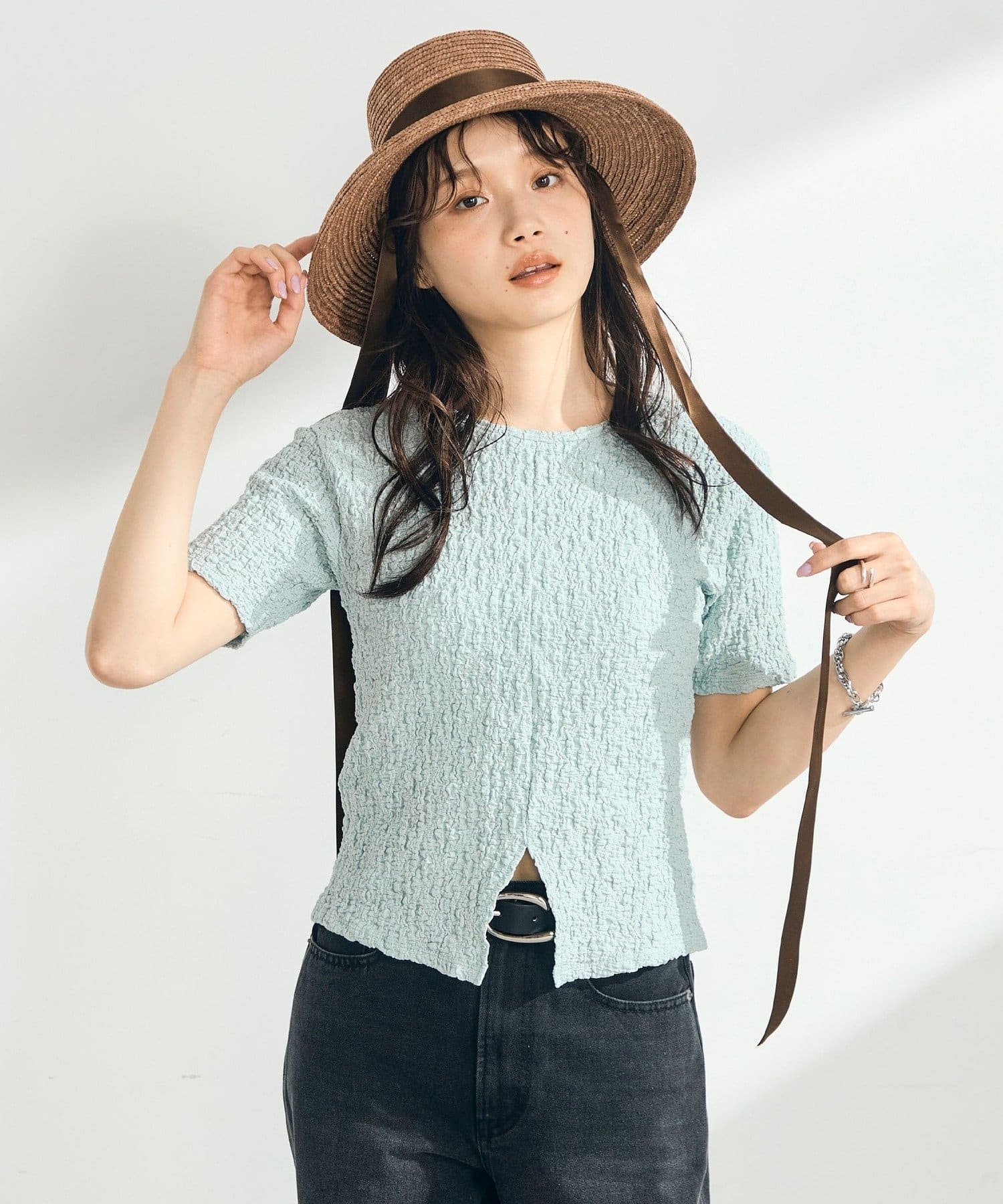 FREDY & GLOSTER(フレディ アンド グロスター) ぽこぽこ2WAYスリットプルオーバーカットソー