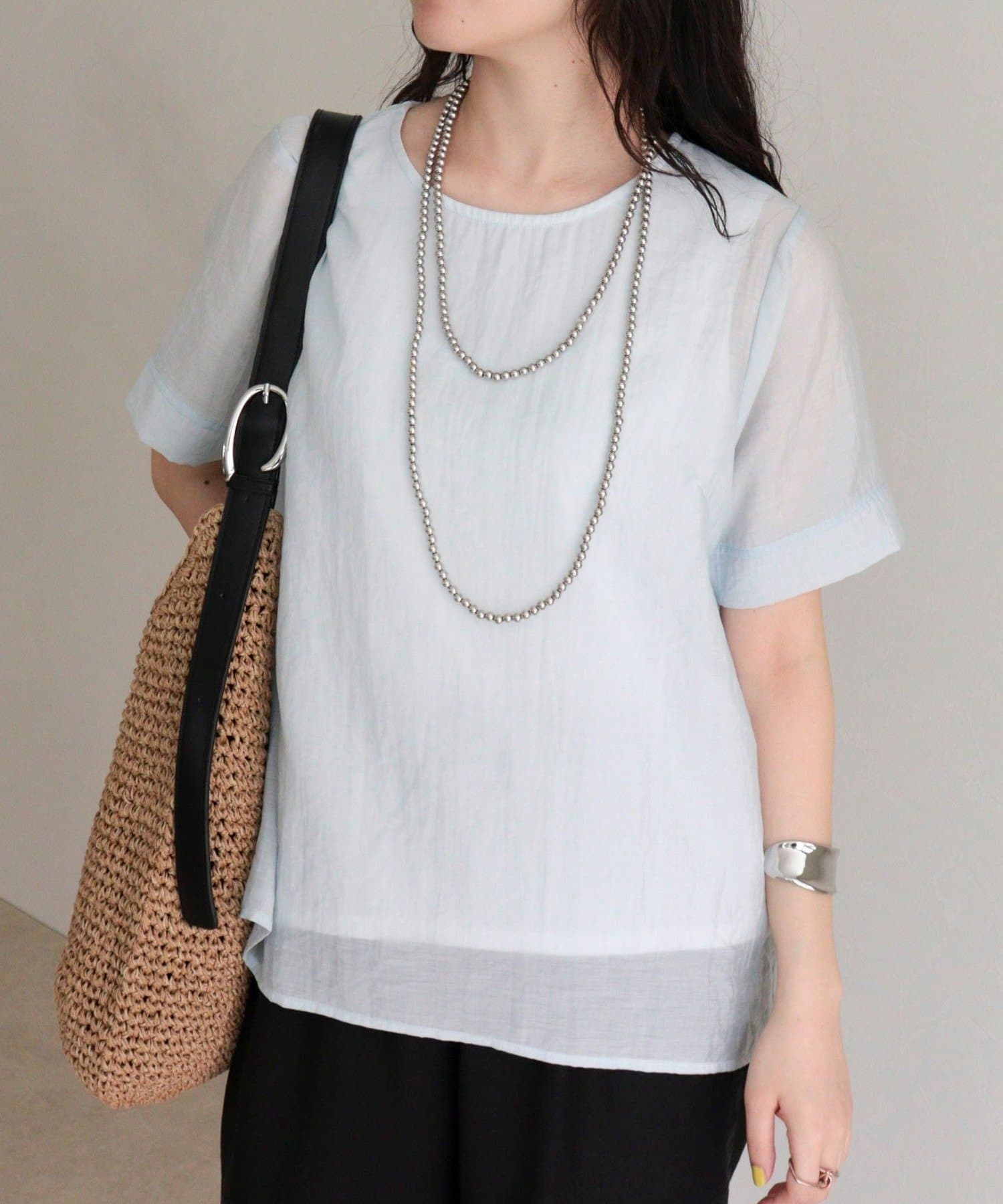 FREDY & GLOSTER(フレディ アンド グロスター) シアーレイヤード半袖ブラウス