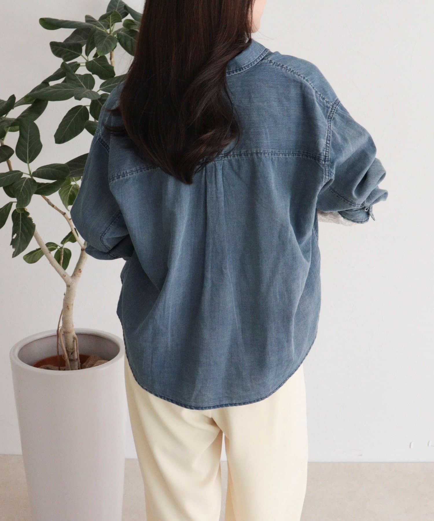 FREDY & GLOSTER(フレディ アンド グロスター) シアーデニムクロップドシャツ