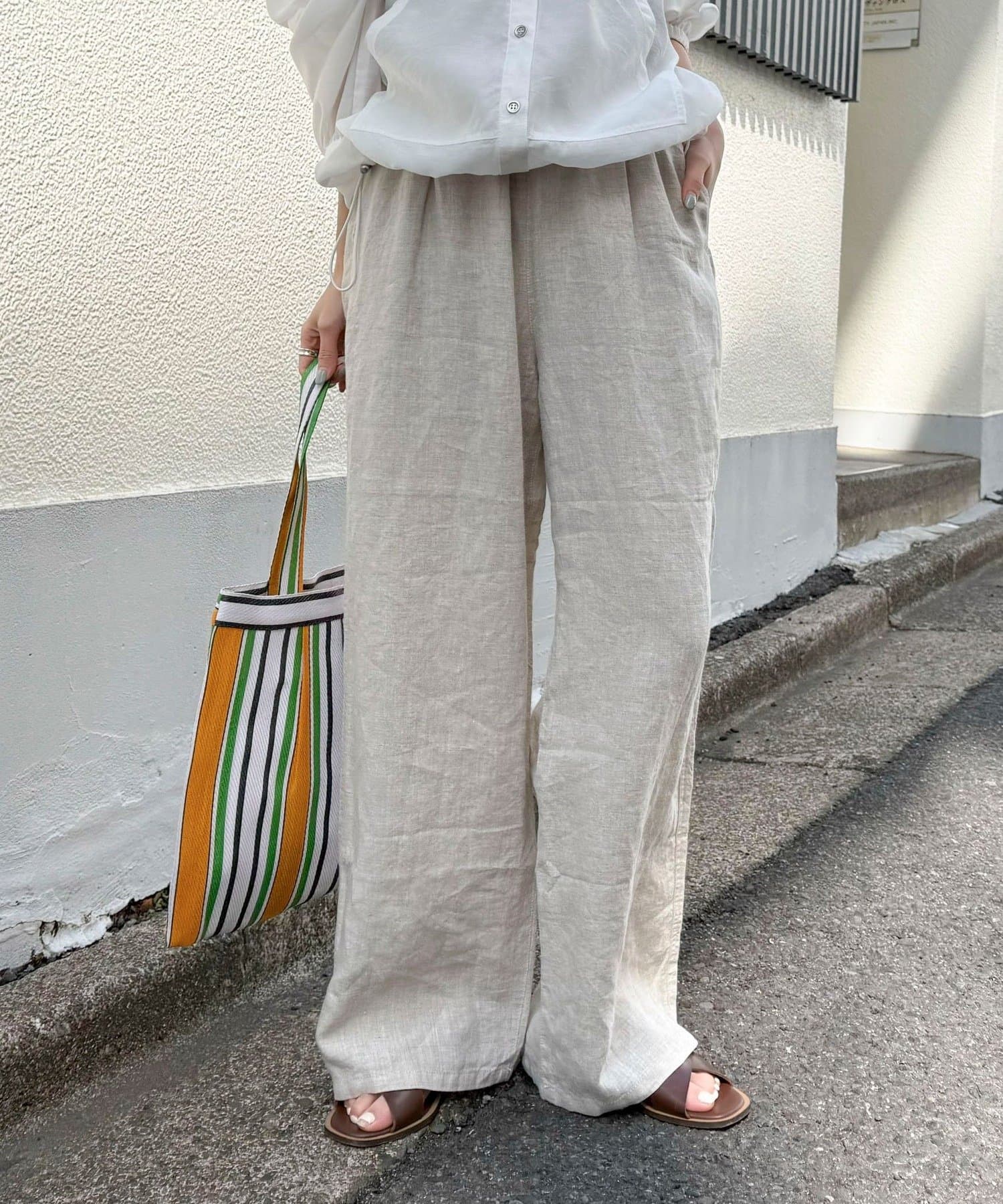 FREDY & GLOSTER(フレディ アンド グロスター) LINEN セミワイドリラクシーパンツ