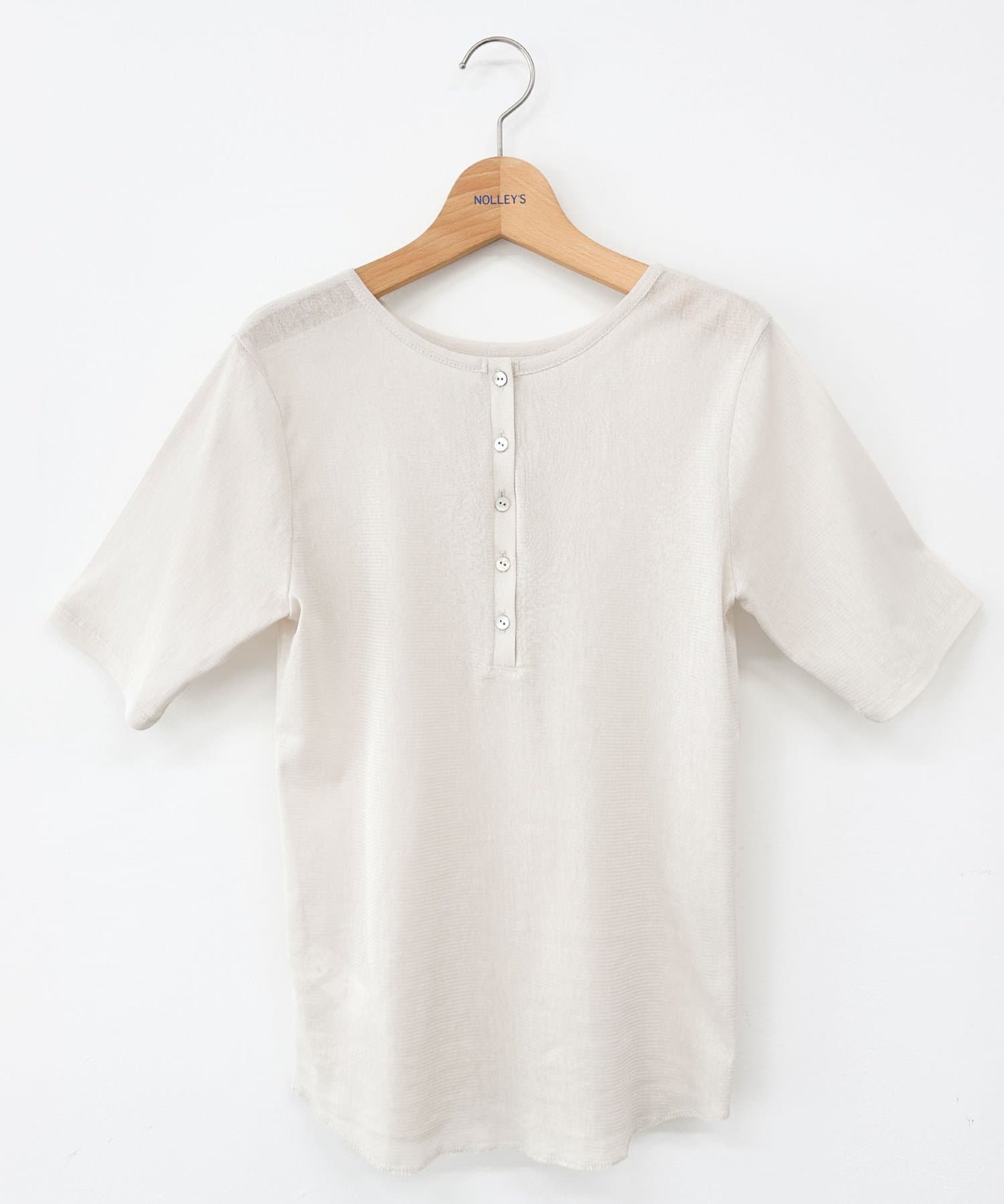 NOLLEY'S(ノーリーズ) ウォッシャブルコットンチュールバックヘンリー2WAYプルオーバー
