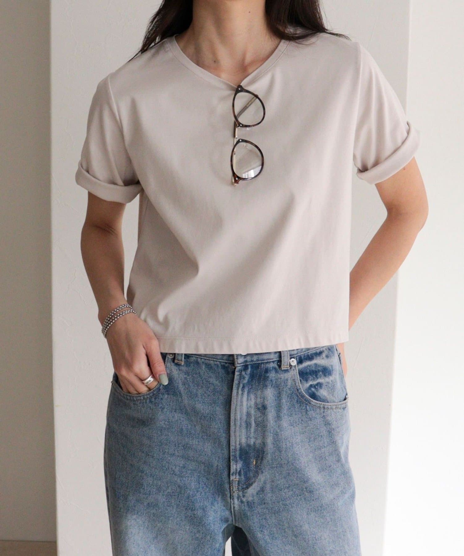 FREDY & GLOSTER(フレディ アンド グロスター) シルケットスムースクロップドTシャツ