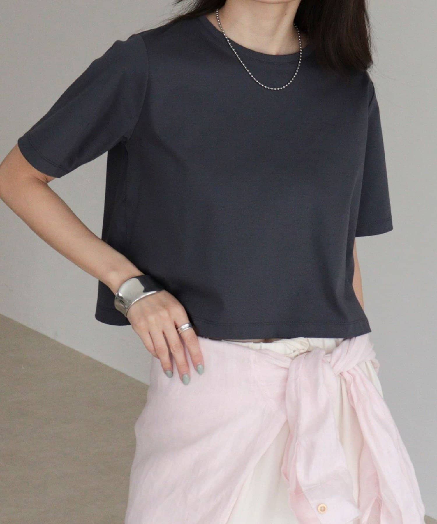 FREDY & GLOSTER(フレディ アンド グロスター) シルケットスムースクロップドTシャツ