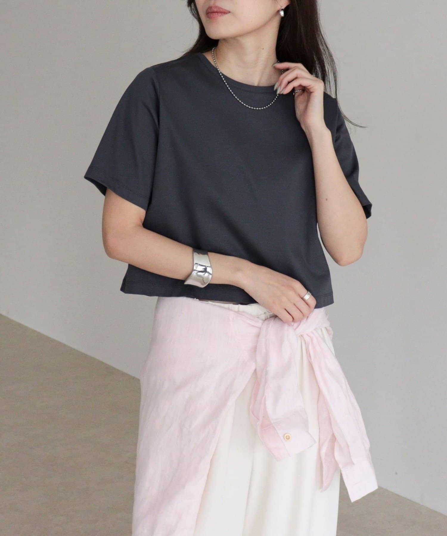 FREDY & GLOSTER(フレディ アンド グロスター) シルケットスムースクロップドTシャツ