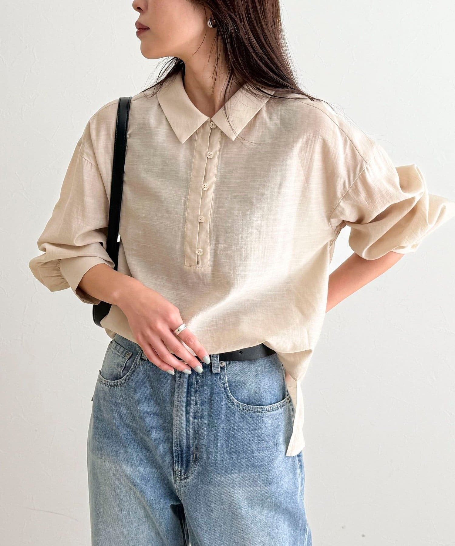 FREDY & GLOSTER(フレディ アンド グロスター) リネン混シアースラブブラウス