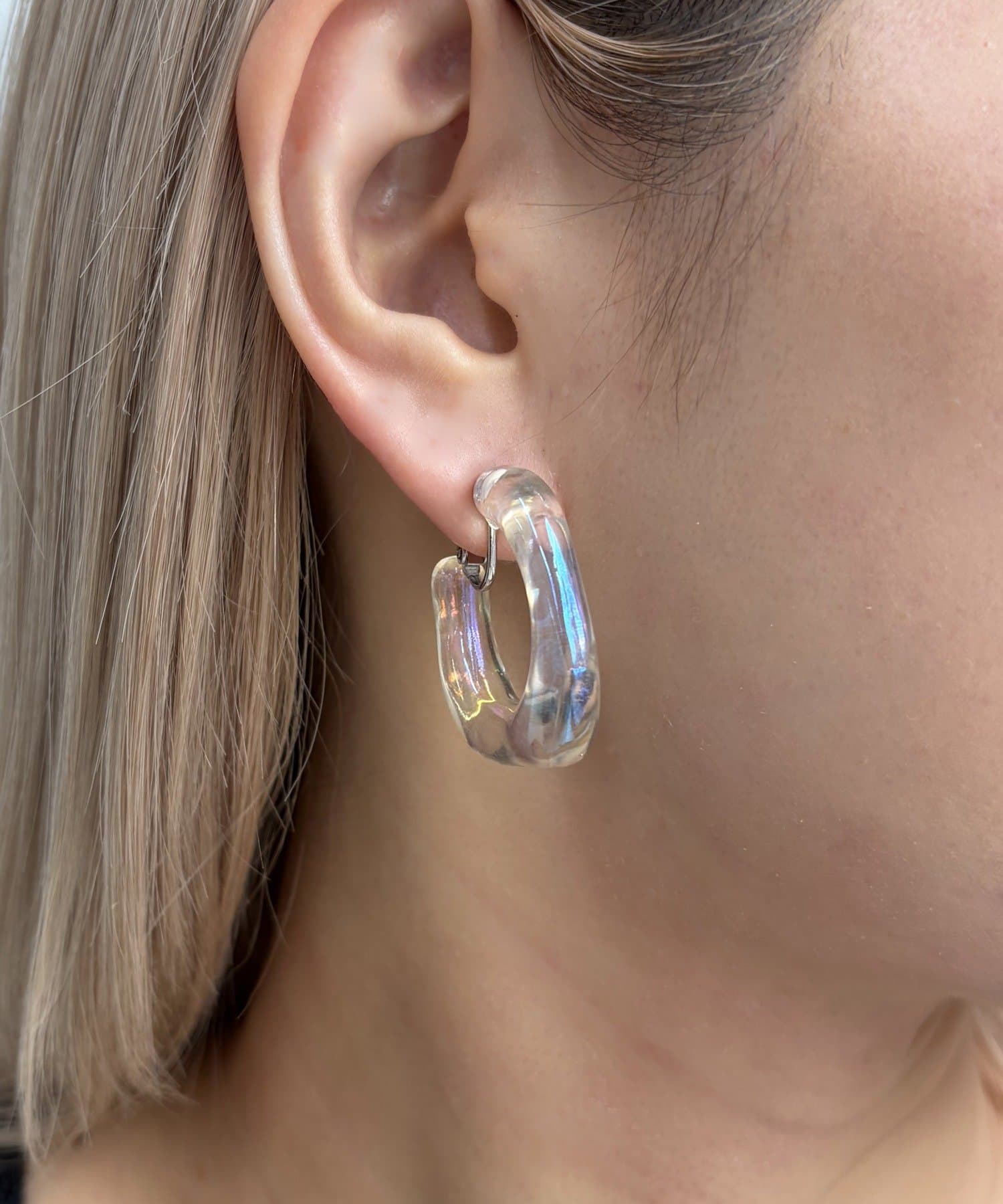 Lattice(ラティス) クリアフープイヤリング