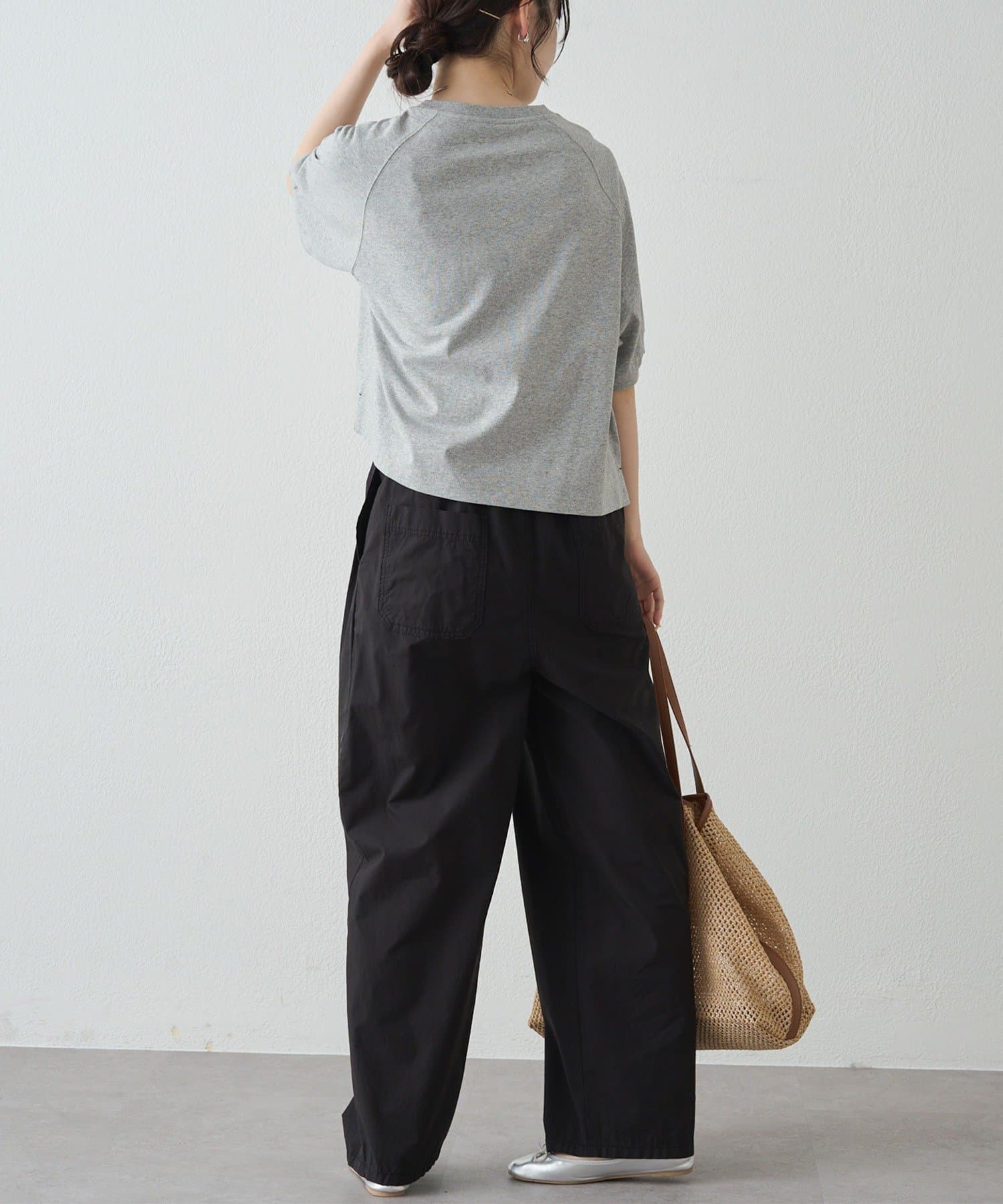 PUAL CE CIN(ピュアルセシン) 【汗ジミ防止加工】ロゴプリントTシャツ