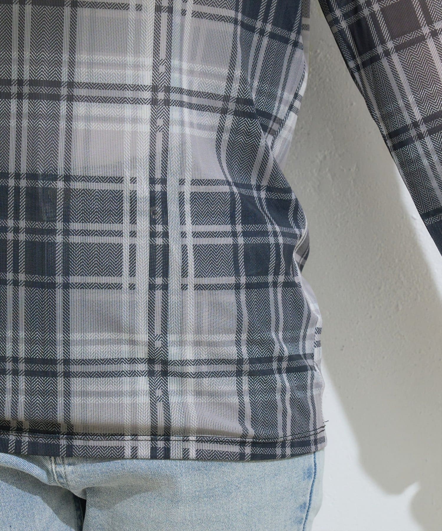 natural couture(ナチュラルクチュール) チュールチェックトップス