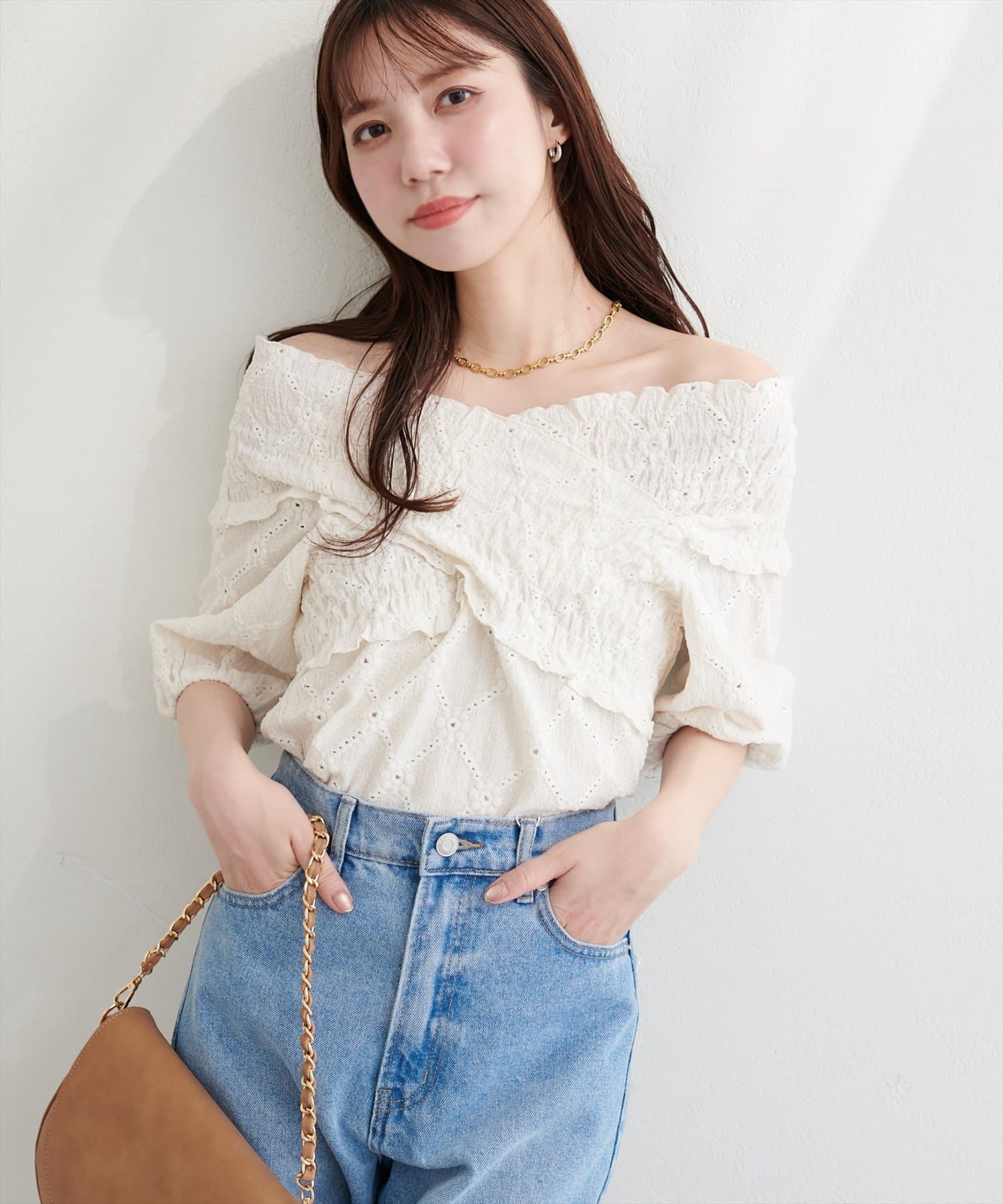 natural couture(ナチュラルクチュール) ポコポコカットクロスプルオーバー